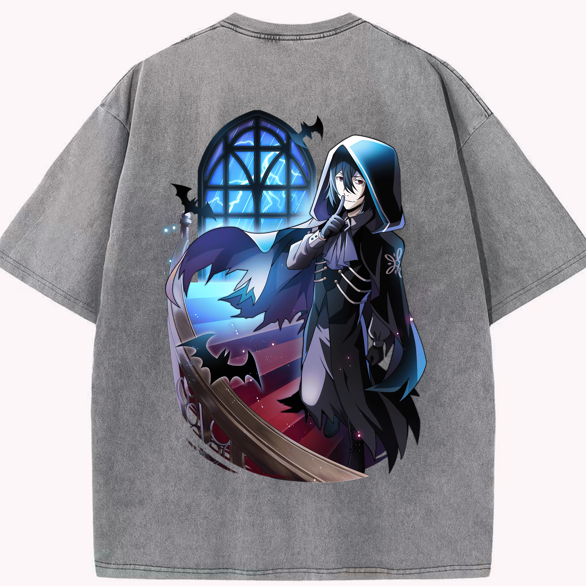 （画像用） 文豪ストレイドッグス Bungo Stray Dogs 綿100% ヴィンテージ風 半袖Tシャツ（背面プリント）