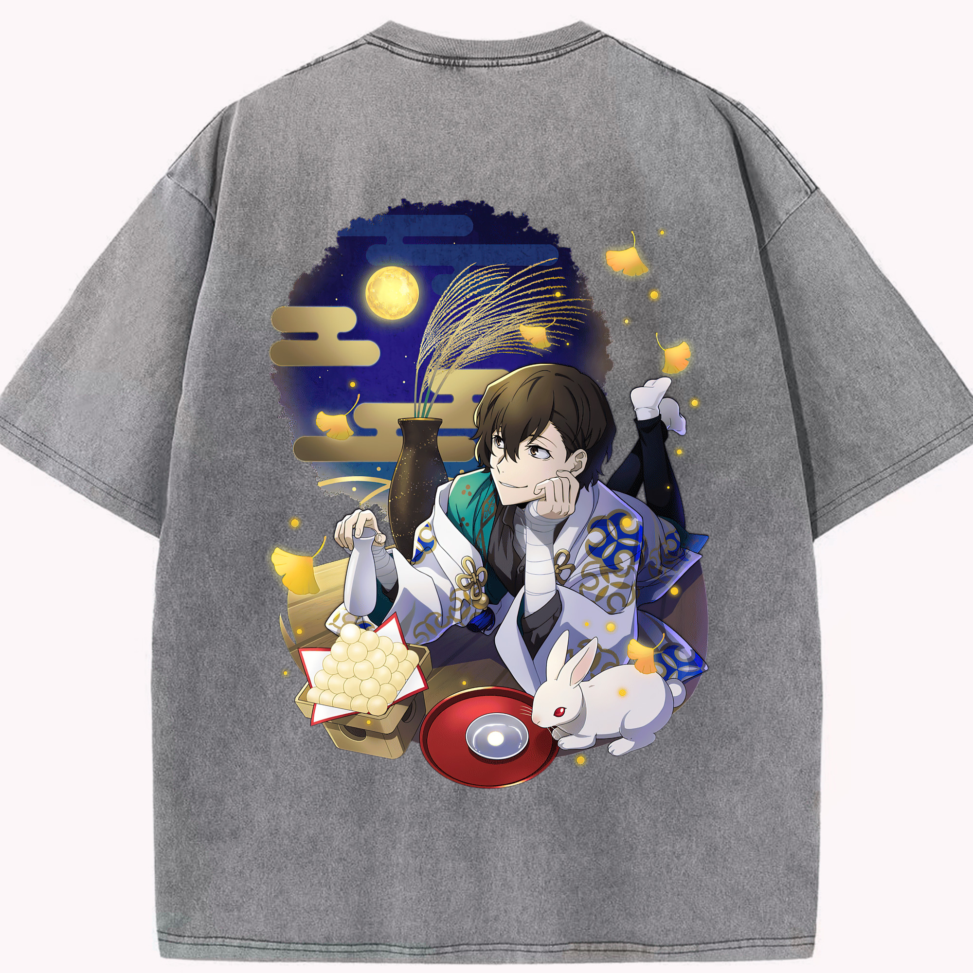 （画像用） 文豪ストレイドッグス Bungo Stray Dogs 綿100% ヴィンテージ風 半袖Tシャツ（背面プリント）