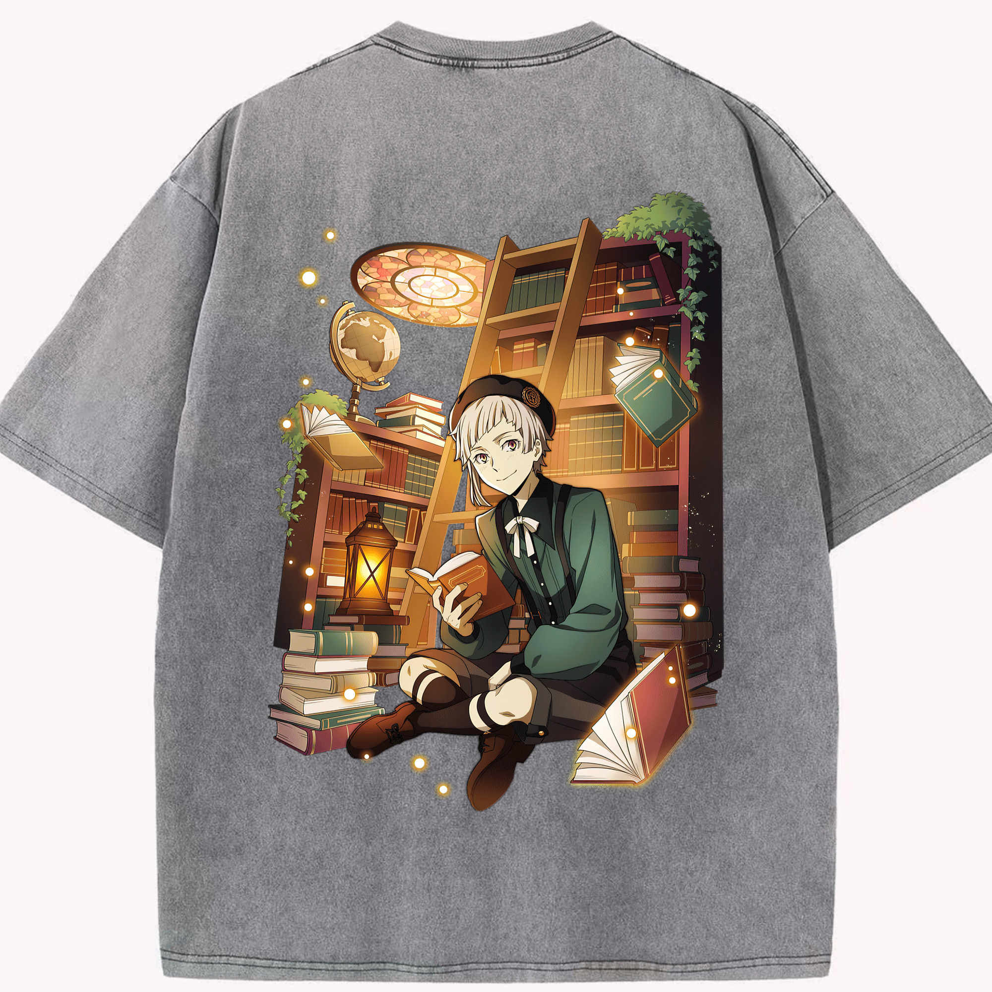 （画像用） 文豪ストレイドッグス Bungo Stray Dogs 綿100% ヴィンテージ風 半袖Tシャツ（背面プリント）