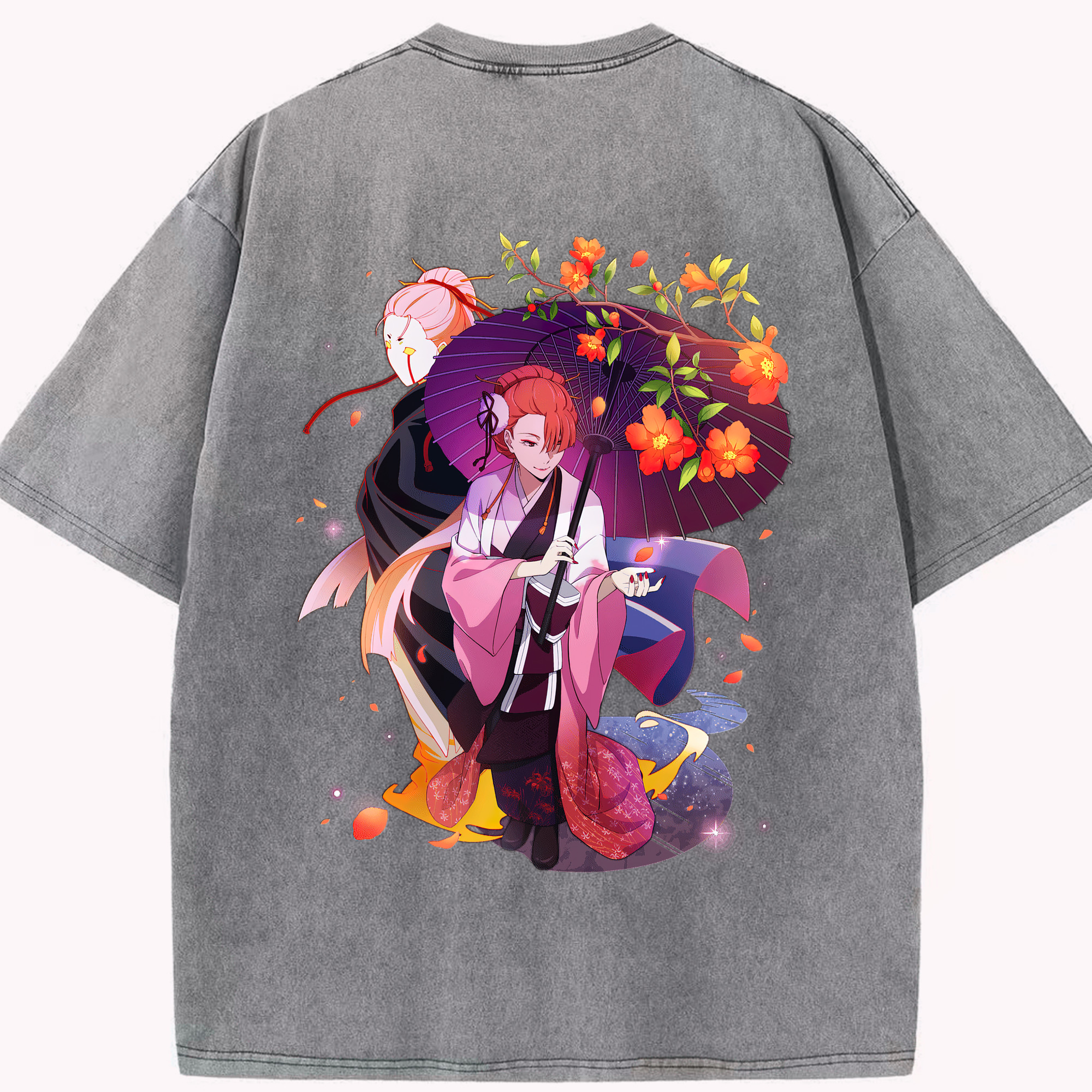 （画像用） 文豪ストレイドッグス Bungo Stray Dogs 綿100% ヴィンテージ風 半袖Tシャツ（背面プリント）