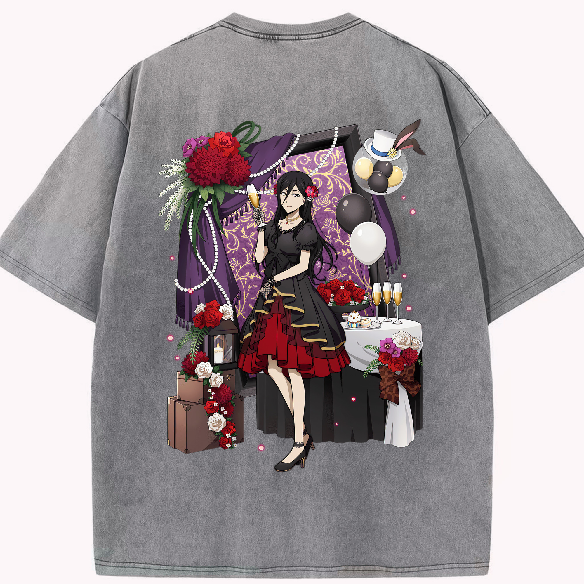 （画像用） 文豪ストレイドッグス Bungo Stray Dogs 綿100% ヴィンテージ風 半袖Tシャツ（背面プリント）