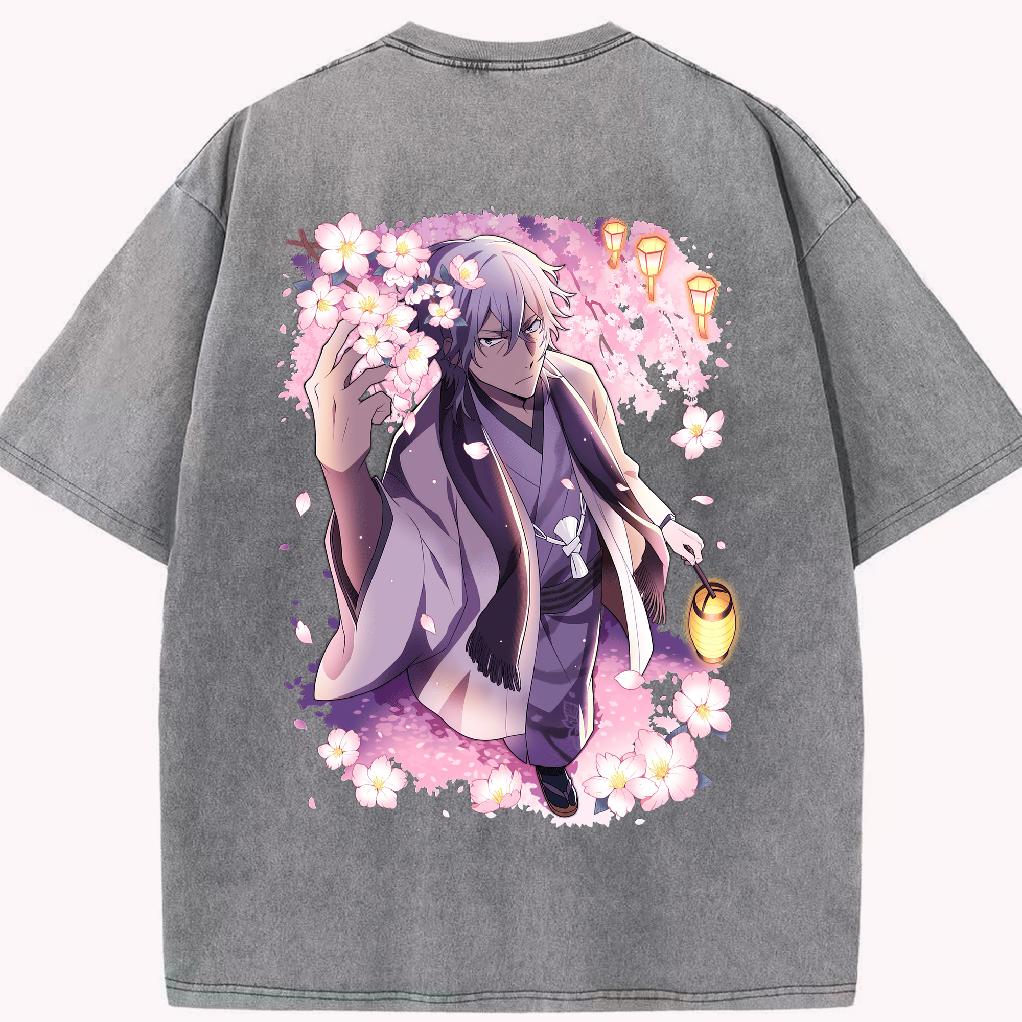 （画像用） 文豪ストレイドッグス Bungo Stray Dogs 綿100% ヴィンテージ風 半袖Tシャツ（背面プリント）