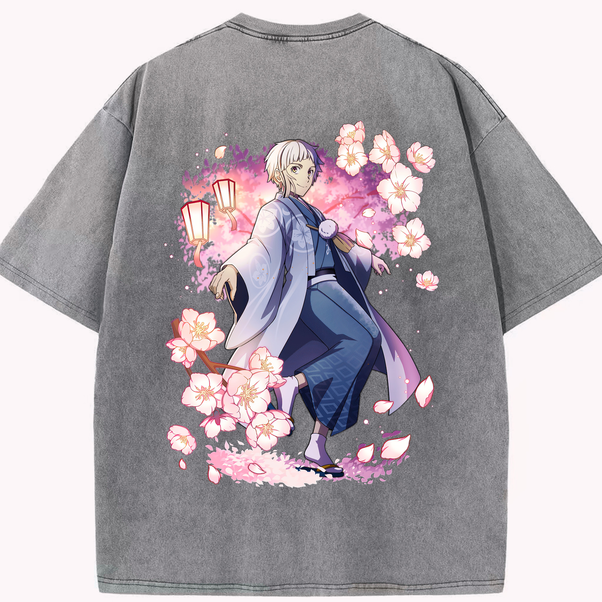（画像用） 文豪ストレイドッグス Bungo Stray Dogs 綿100% ヴィンテージ風 半袖Tシャツ（背面プリント）