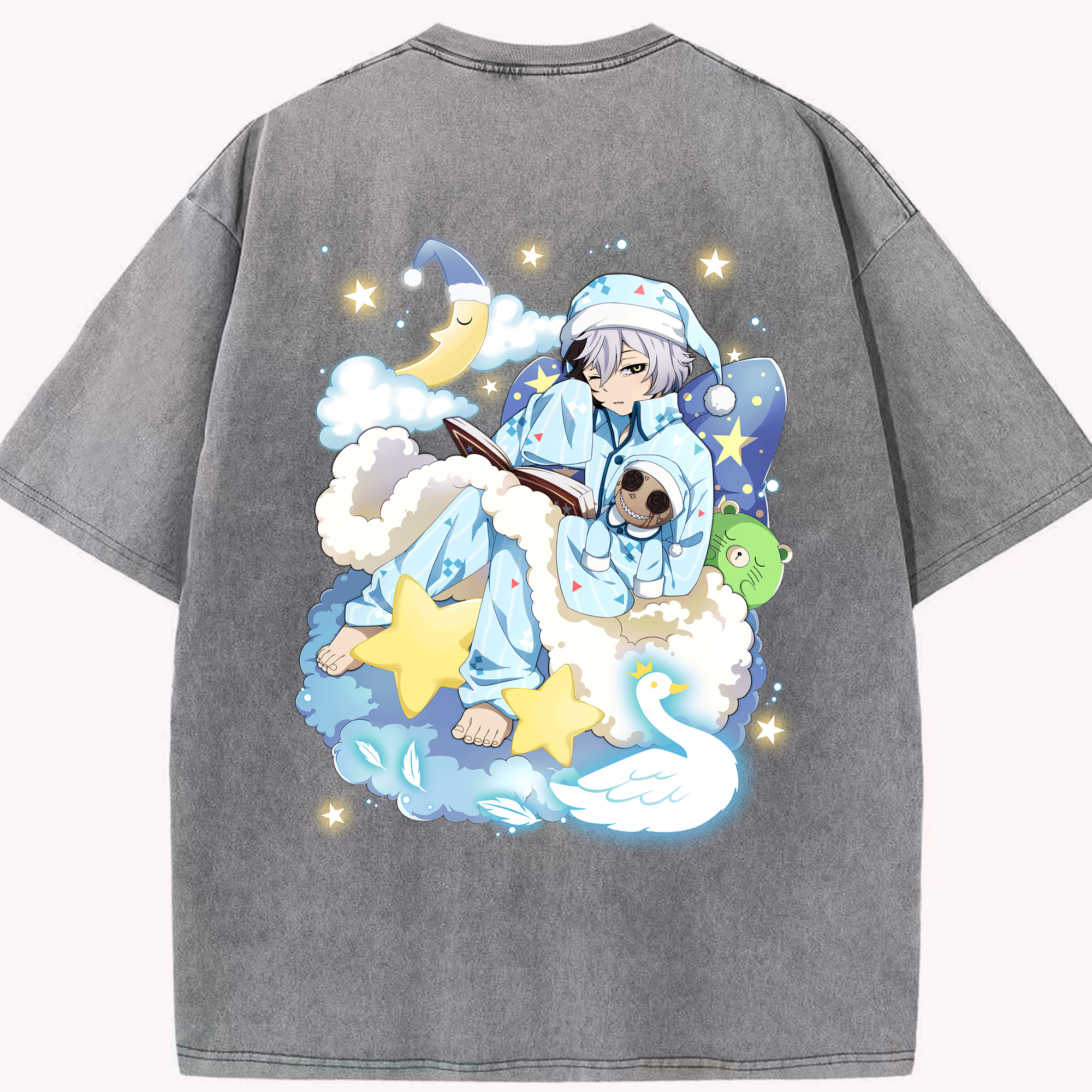 （画像用） 文豪ストレイドッグス Bungo Stray Dogs 綿100% ヴィンテージ風 半袖Tシャツ（背面プリント）