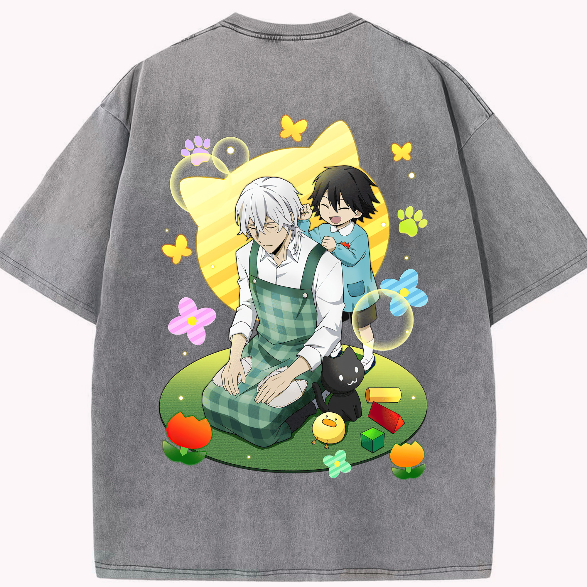 （画像用） 文豪ストレイドッグス Bungo Stray Dogs 綿100% ヴィンテージ風 半袖Tシャツ（背面プリント）