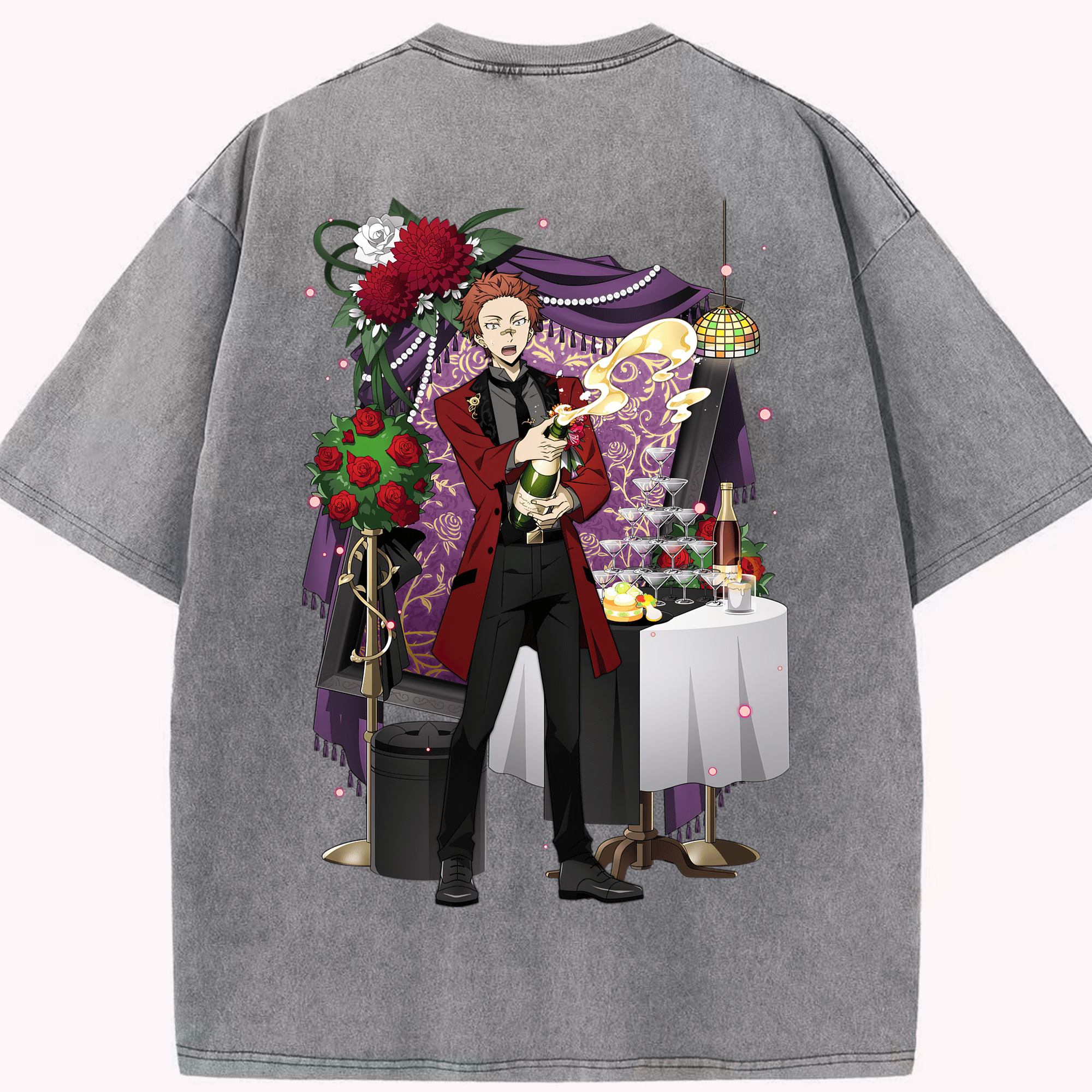 （画像用） 文豪ストレイドッグス Bungo Stray Dogs 綿100% ヴィンテージ風 半袖Tシャツ（背面プリント）
