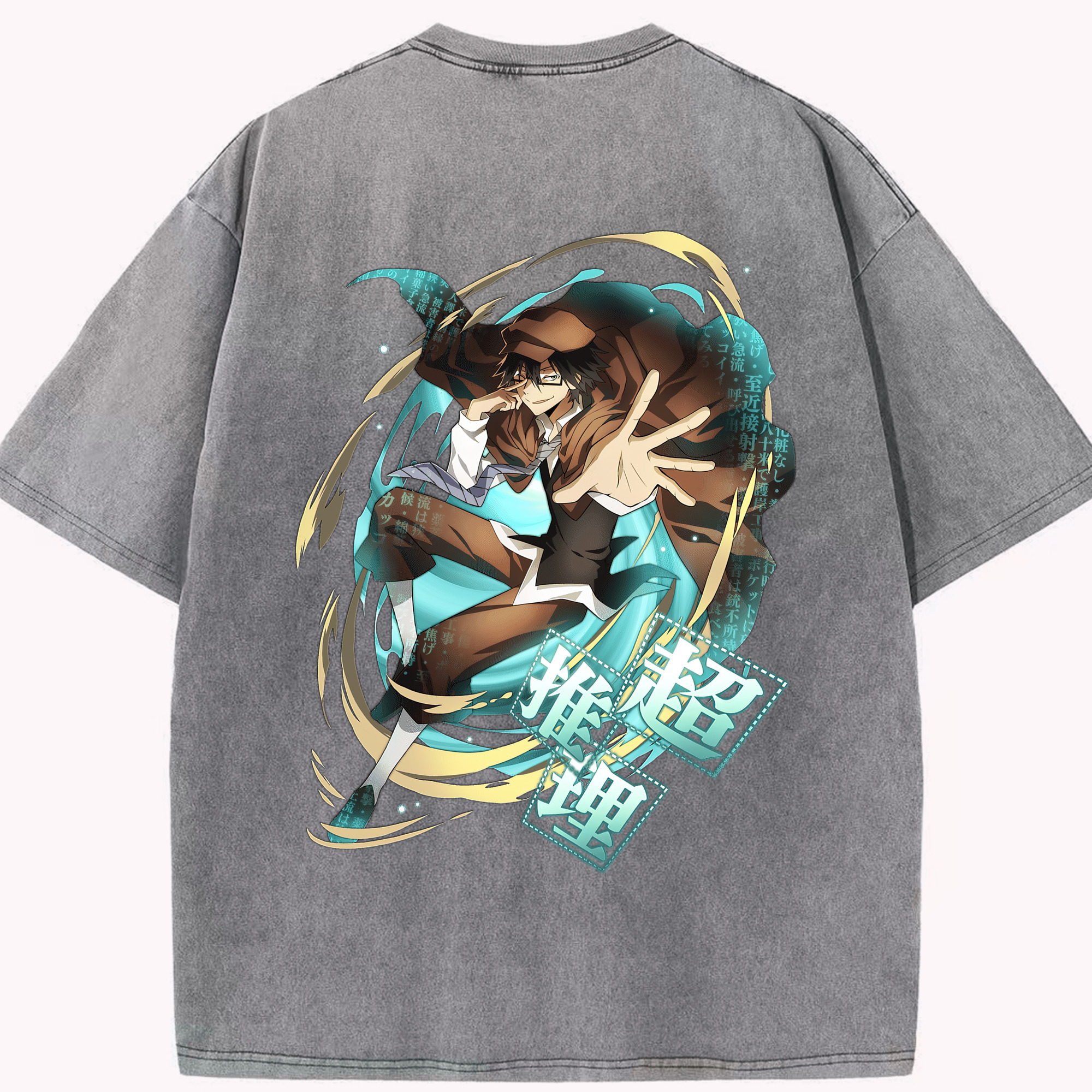（画像用） 文豪ストレイドッグス Bungo Stray Dogs 綿100% ヴィンテージ風 半袖Tシャツ（背面プリント）