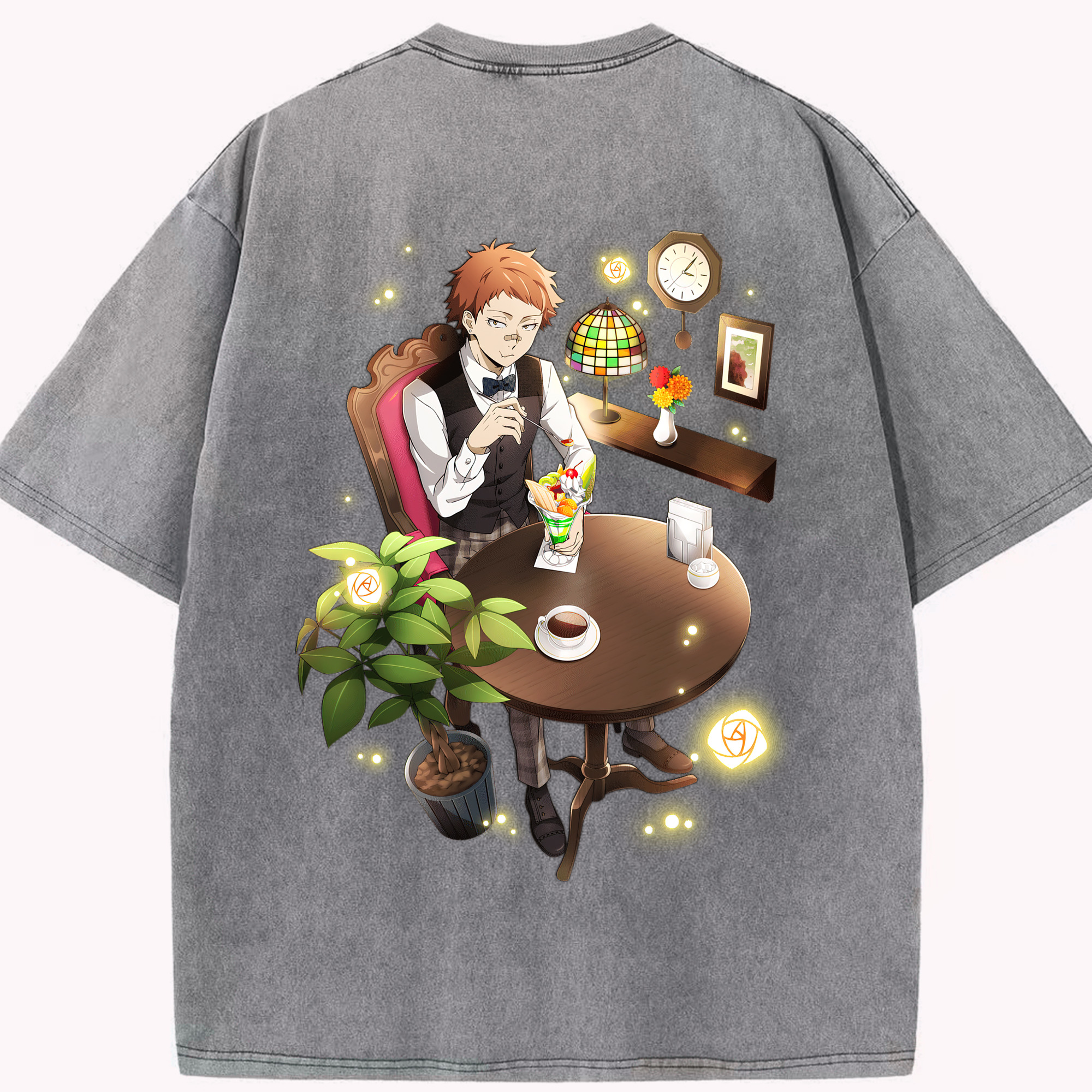 （画像用） 文豪ストレイドッグス Bungo Stray Dogs 綿100% ヴィンテージ風 半袖Tシャツ（背面プリント）