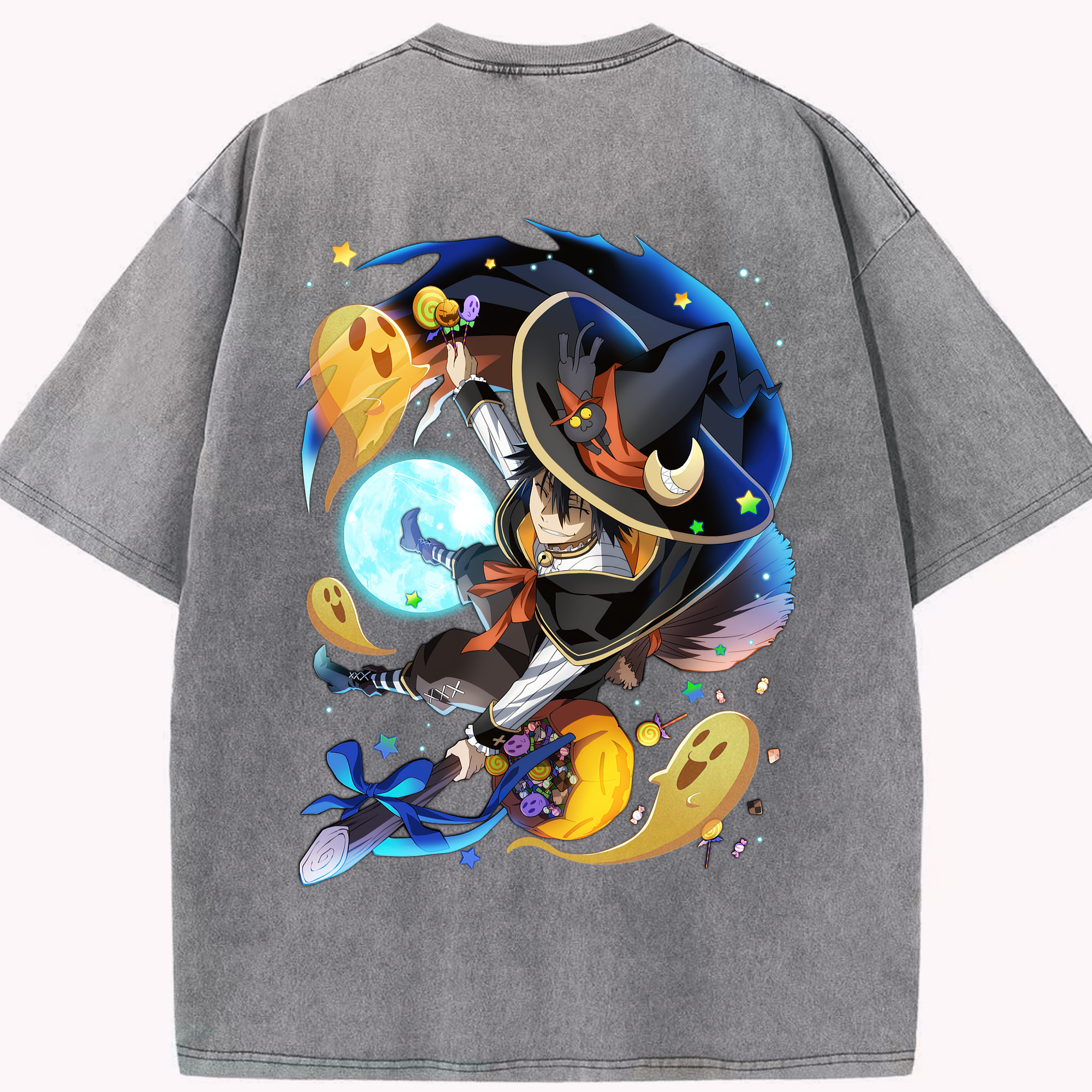 （画像用） 文豪ストレイドッグス Bungo Stray Dogs 綿100% ヴィンテージ風 半袖Tシャツ（背面プリント）