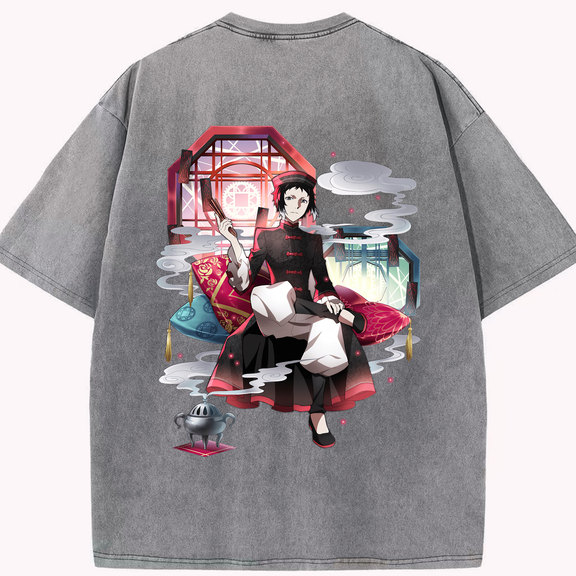 （画像用） 文豪ストレイドッグス Bungo Stray Dogs 綿100% ヴィンテージ風 半袖Tシャツ（背面プリント）