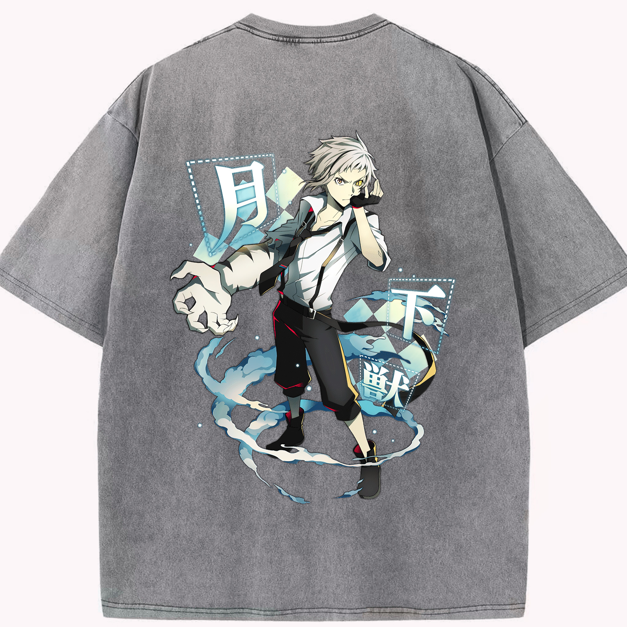 （画像用） 文豪ストレイドッグス Bungo Stray Dogs 綿100% ヴィンテージ風 半袖Tシャツ（背面プリント）