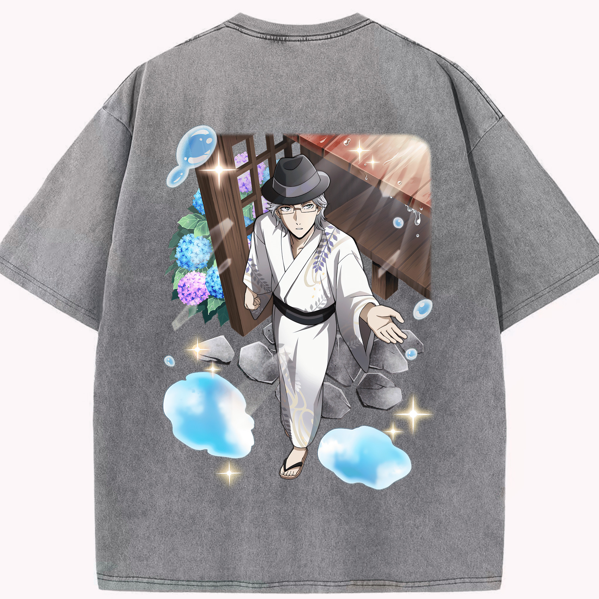 （画像用） 文豪ストレイドッグス Bungo Stray Dogs 綿100% ヴィンテージ風 半袖Tシャツ（背面プリント）