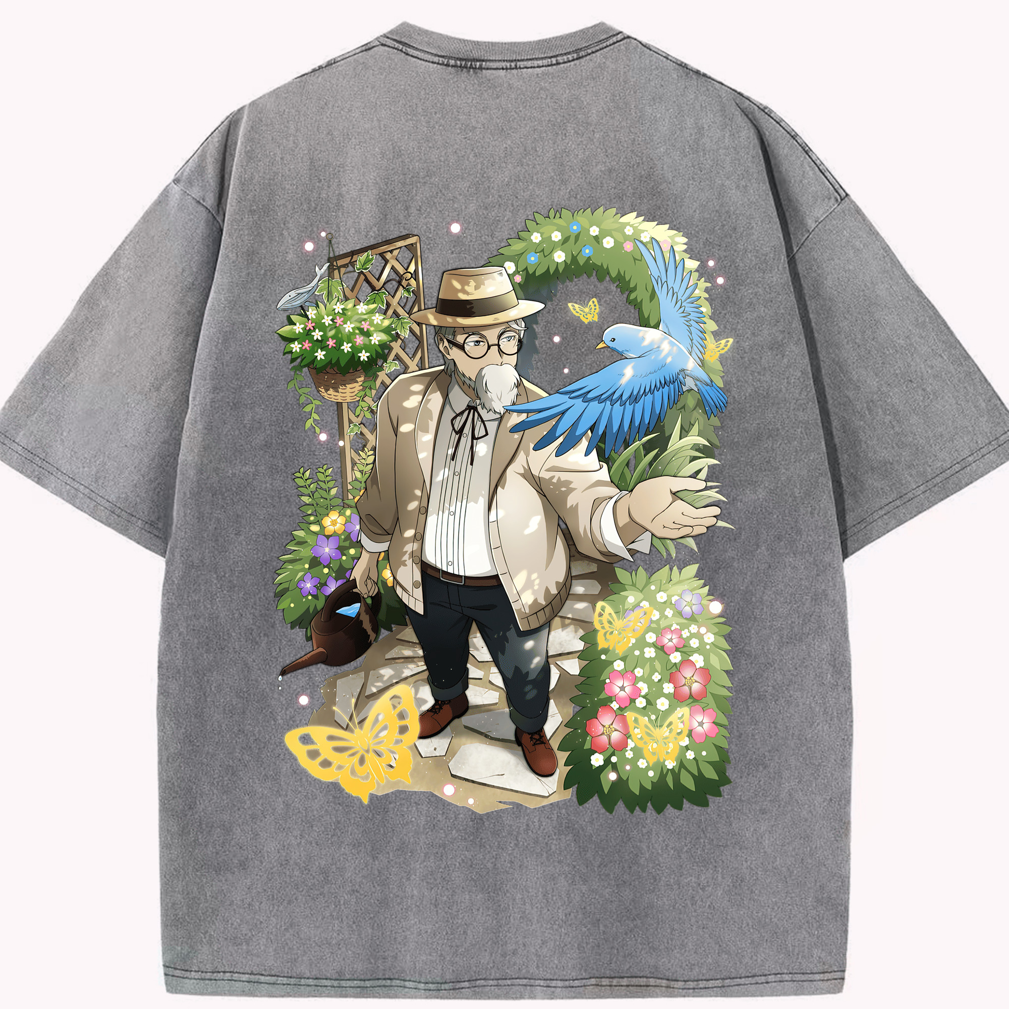 （画像用） 文豪ストレイドッグス Bungo Stray Dogs 綿100% ヴィンテージ風 半袖Tシャツ（背面プリント）