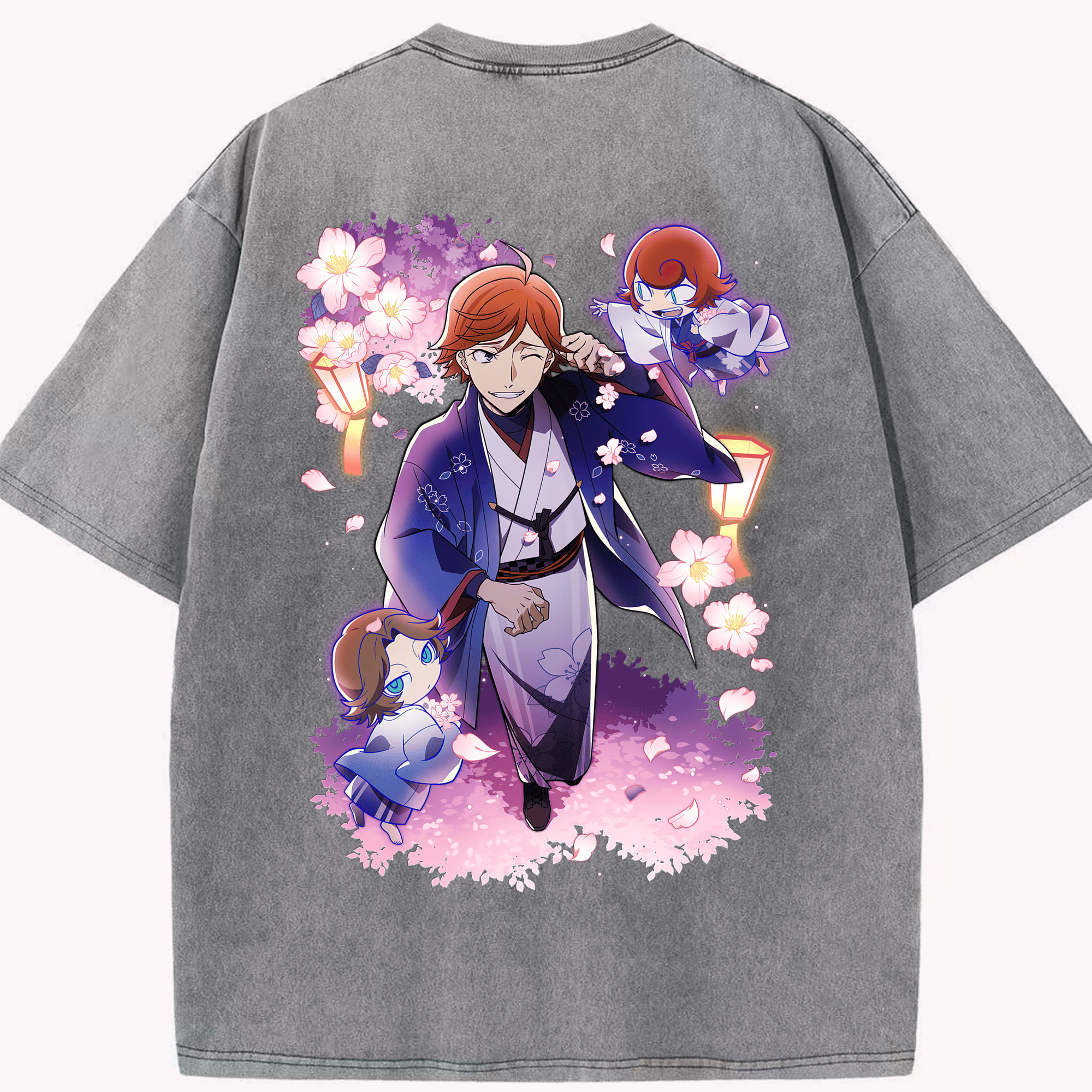 （画像用） 文豪ストレイドッグス Bungo Stray Dogs 綿100% ヴィンテージ風 半袖Tシャツ（背面プリント）