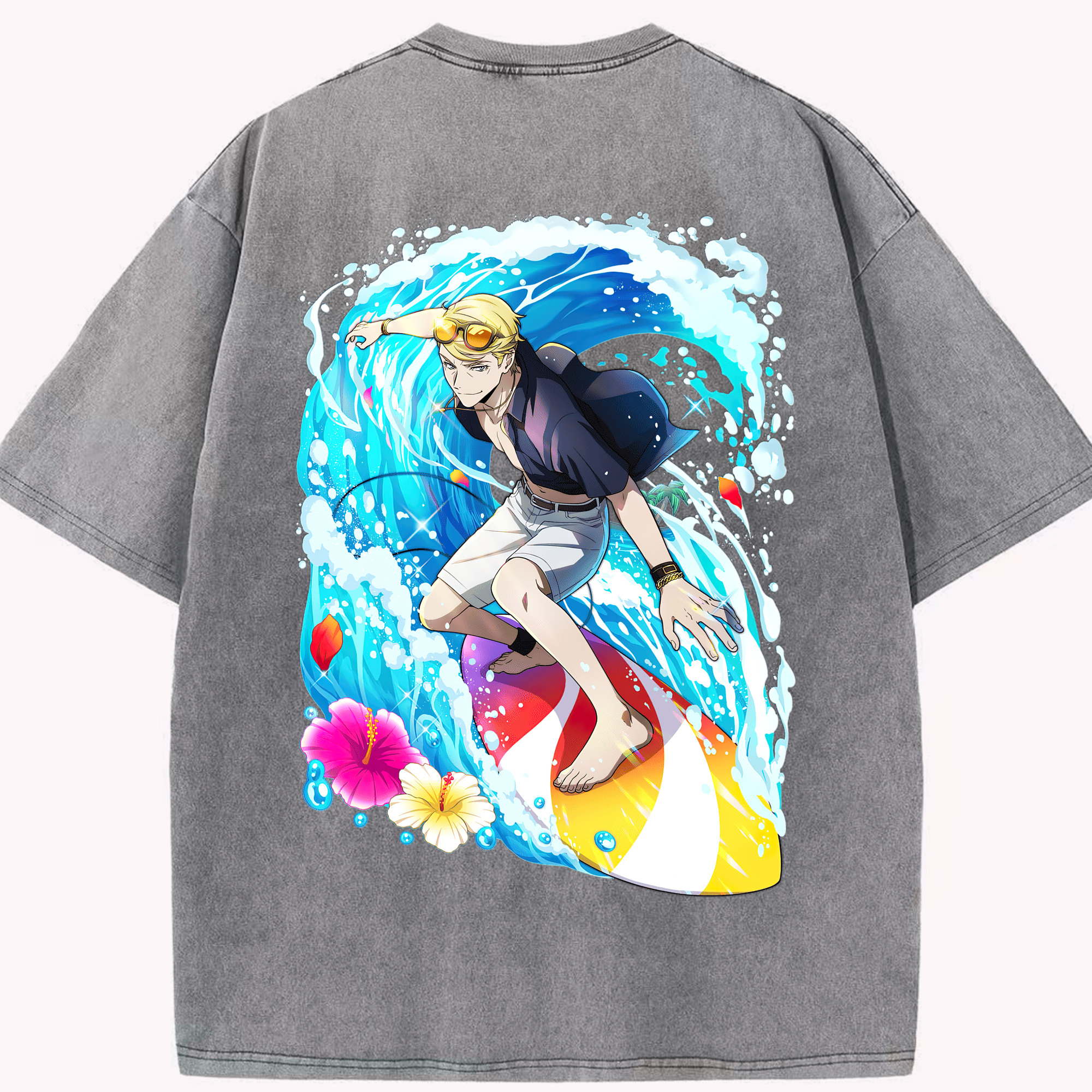 （画像用） 文豪ストレイドッグス Bungo Stray Dogs 綿100% ヴィンテージ風 半袖Tシャツ（背面プリント）