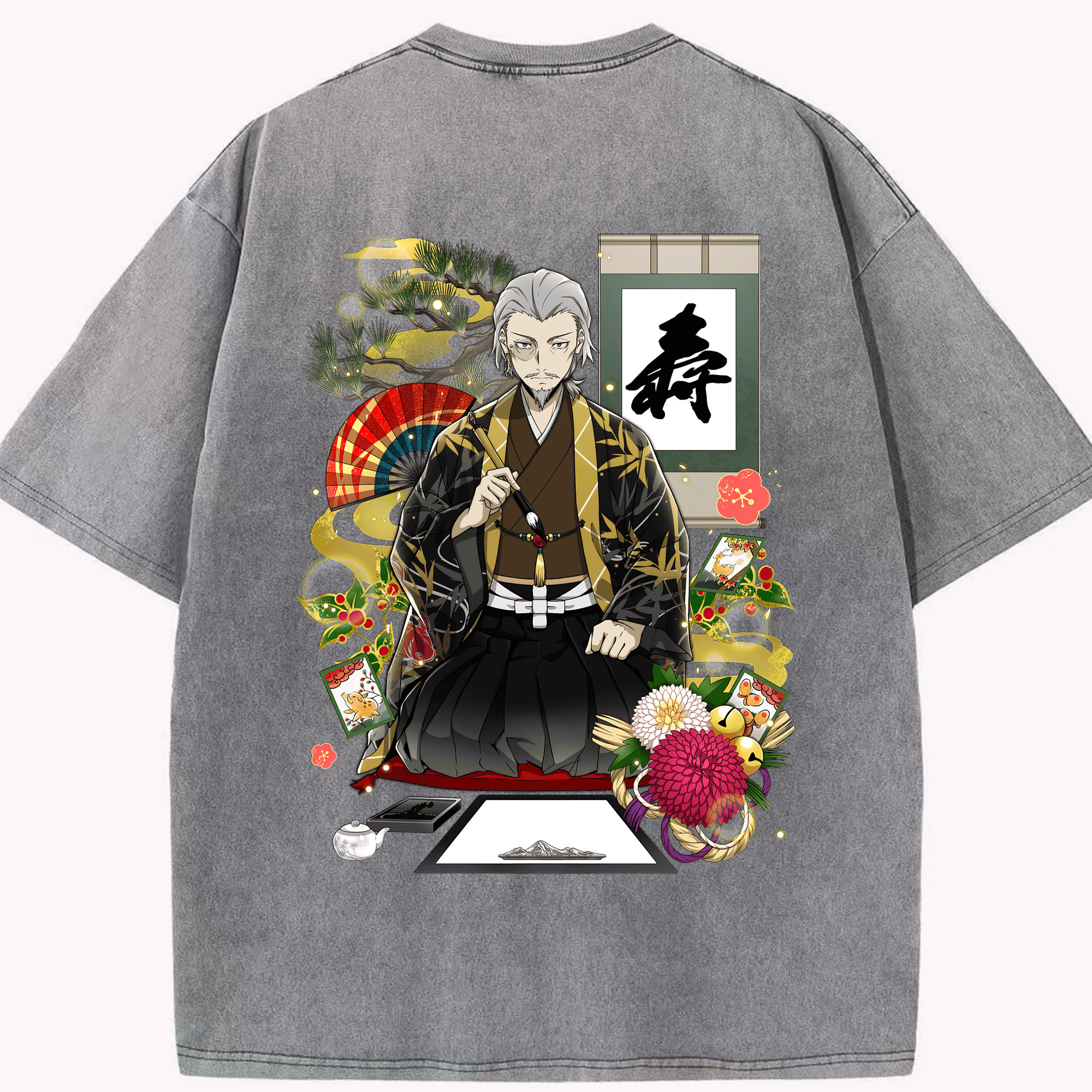 （画像用） 文豪ストレイドッグス Bungo Stray Dogs 綿100% ヴィンテージ風 半袖Tシャツ（背面プリント）