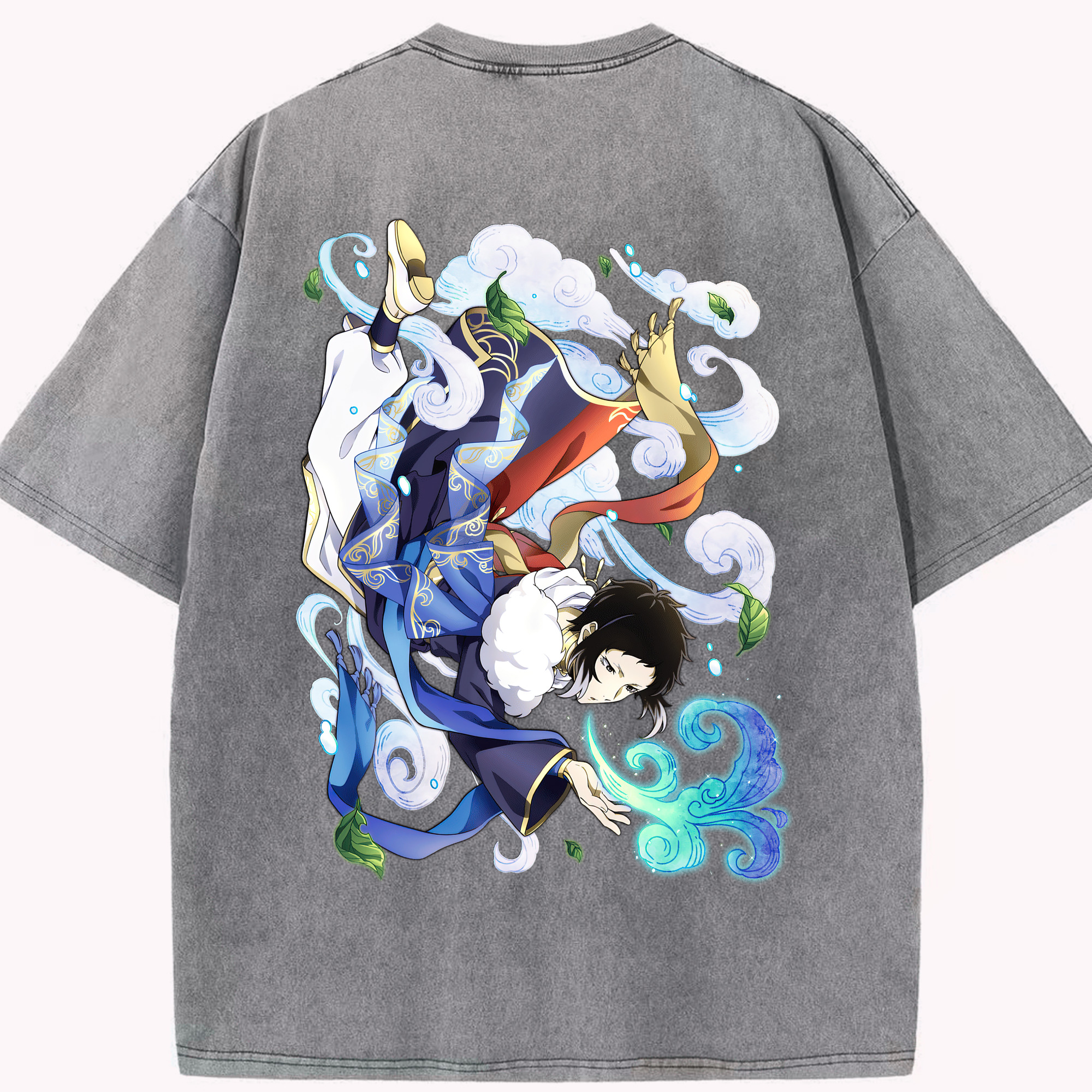 （画像用） 文豪ストレイドッグス Bungo Stray Dogs 綿100% ヴィンテージ風 半袖Tシャツ（背面プリント）