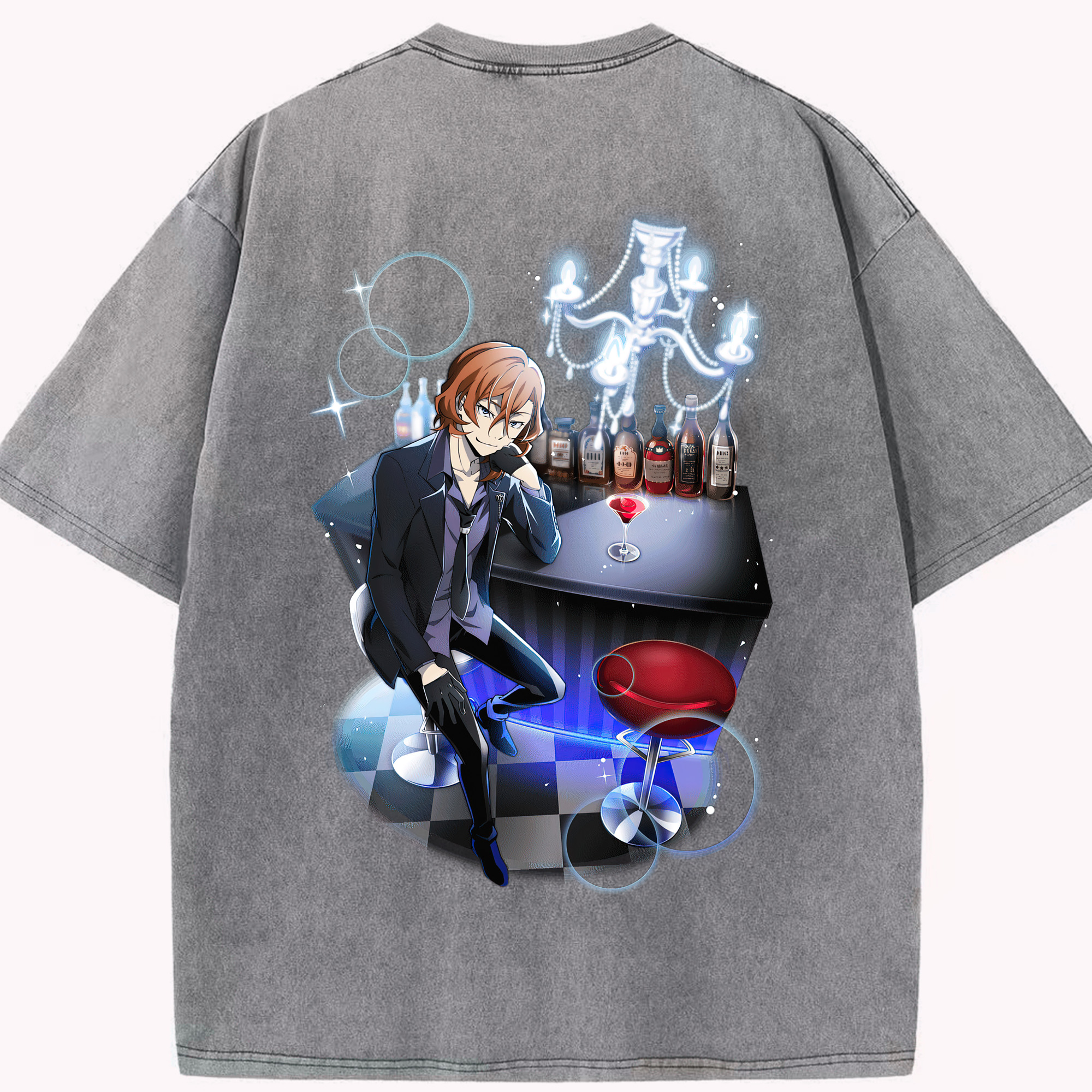 （画像用） 文豪ストレイドッグス Bungo Stray Dogs 綿100% ヴィンテージ風 半袖Tシャツ（背面プリント）