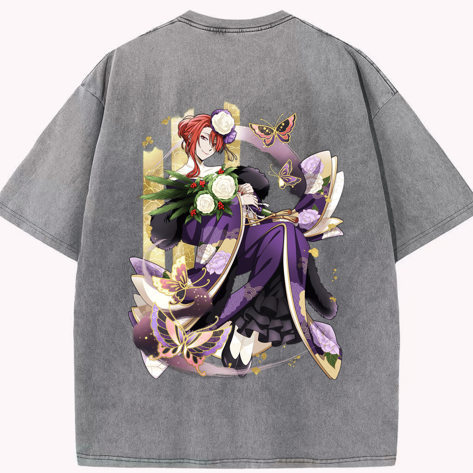 （画像用） 文豪ストレイドッグス Bungo Stray Dogs 綿100% ヴィンテージ風 半袖Tシャツ（背面プリント）