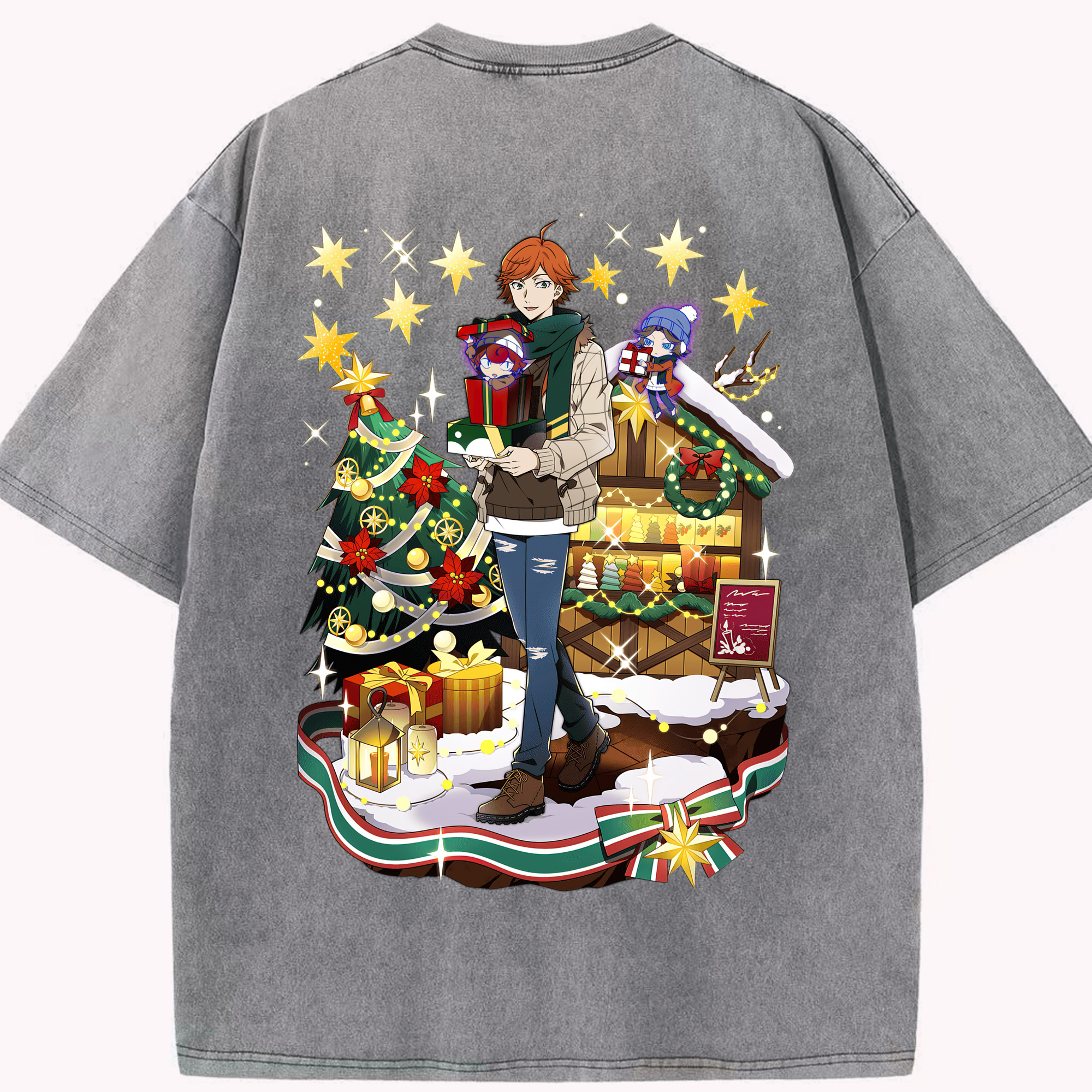 （画像用） 文豪ストレイドッグス Bungo Stray Dogs 綿100% ヴィンテージ風 半袖Tシャツ（背面プリント）