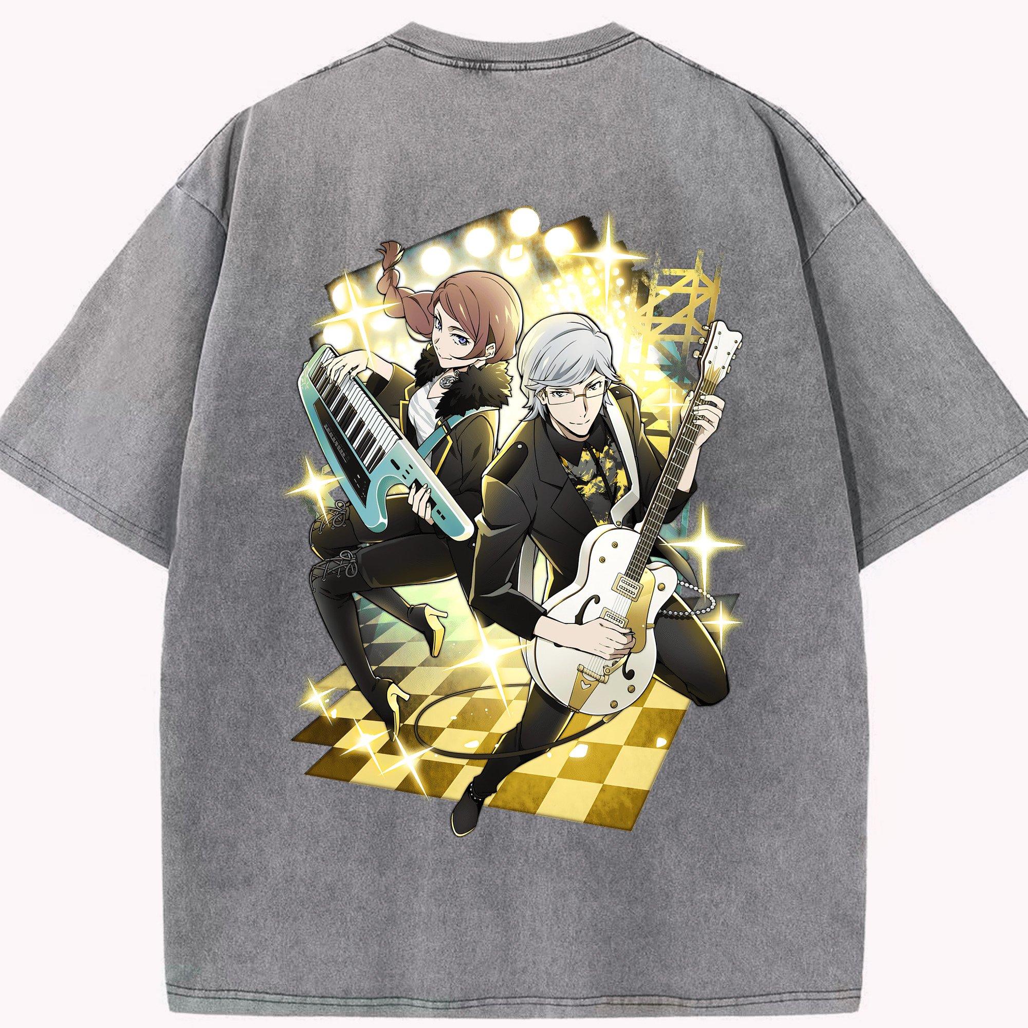 （画像用） 文豪ストレイドッグス Bungo Stray Dogs 綿100% ヴィンテージ風 半袖Tシャツ（背面プリント）