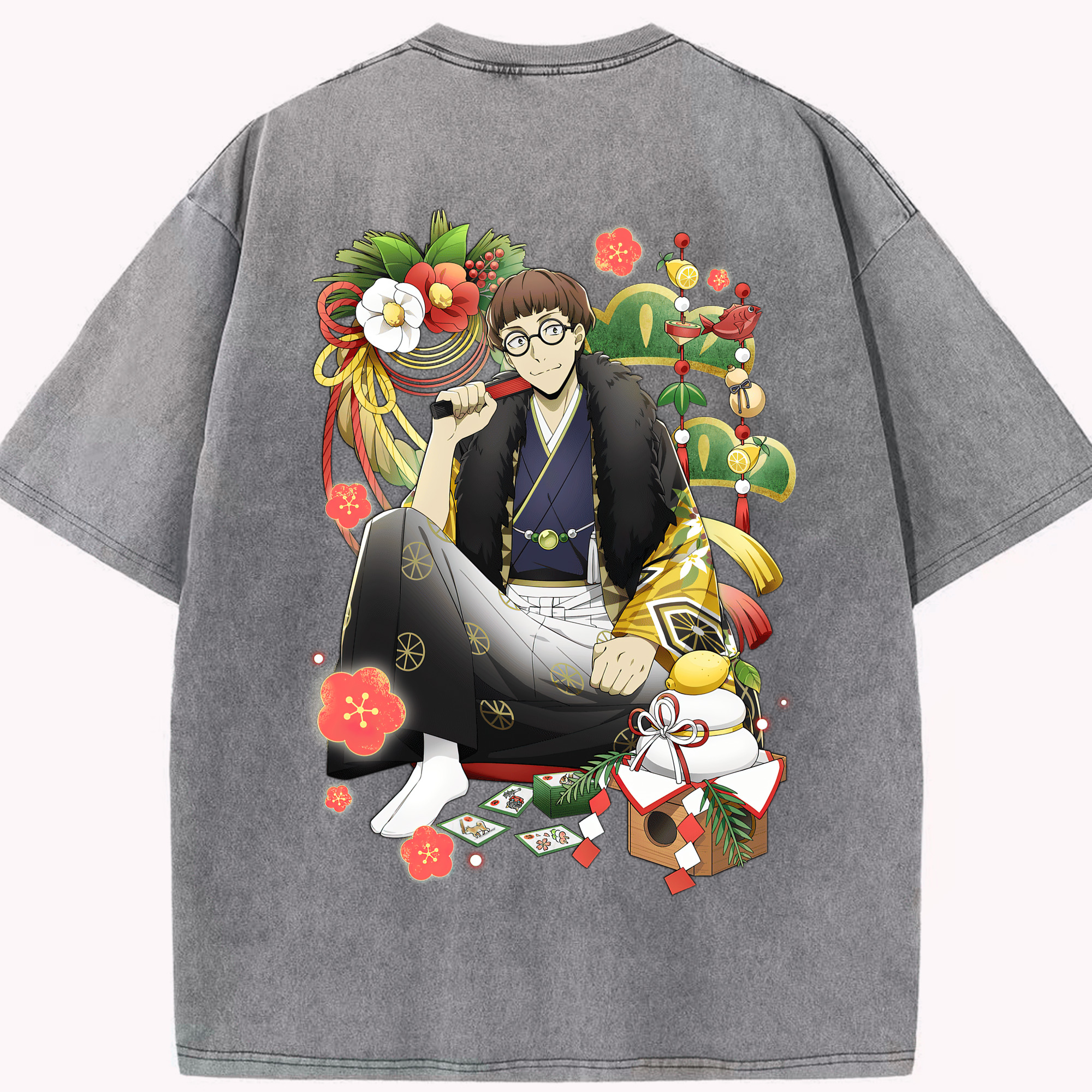 （画像用） 文豪ストレイドッグス Bungo Stray Dogs 綿100% ヴィンテージ風 半袖Tシャツ（背面プリント）