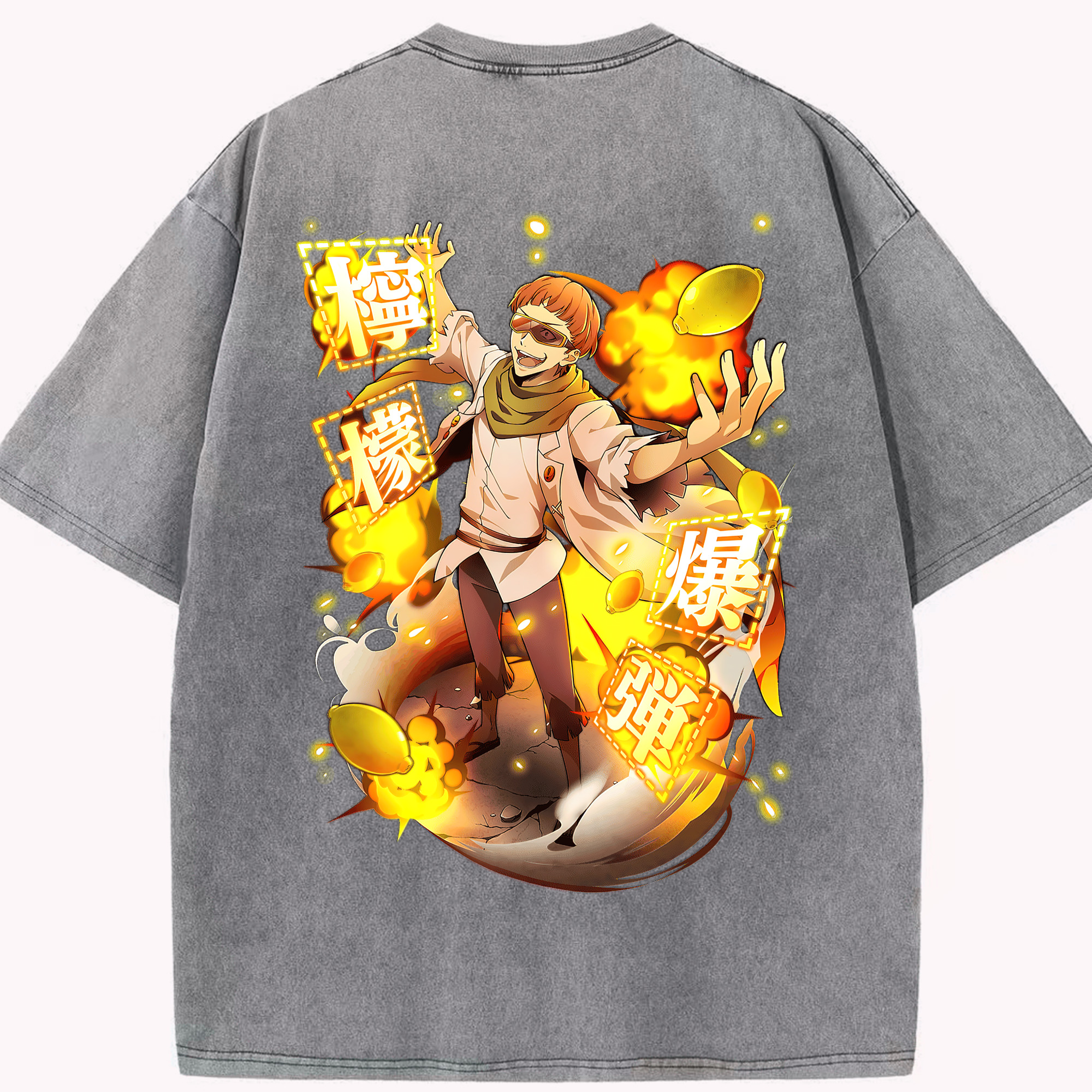 （画像用） 文豪ストレイドッグス Bungo Stray Dogs 綿100% ヴィンテージ風 半袖Tシャツ（背面プリント）
