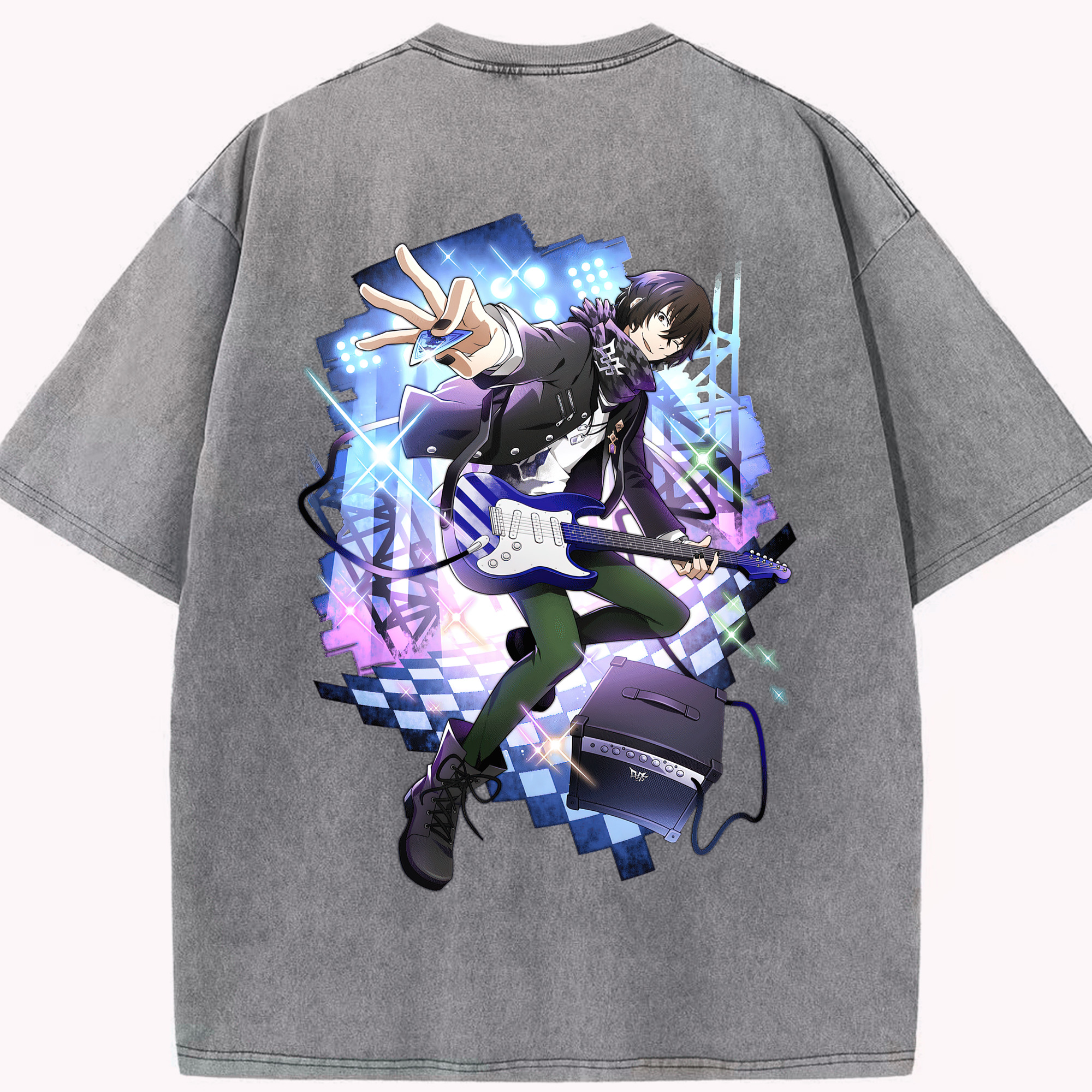 （画像用） 文豪ストレイドッグス Bungo Stray Dogs 綿100% ヴィンテージ風 半袖Tシャツ（背面プリント）