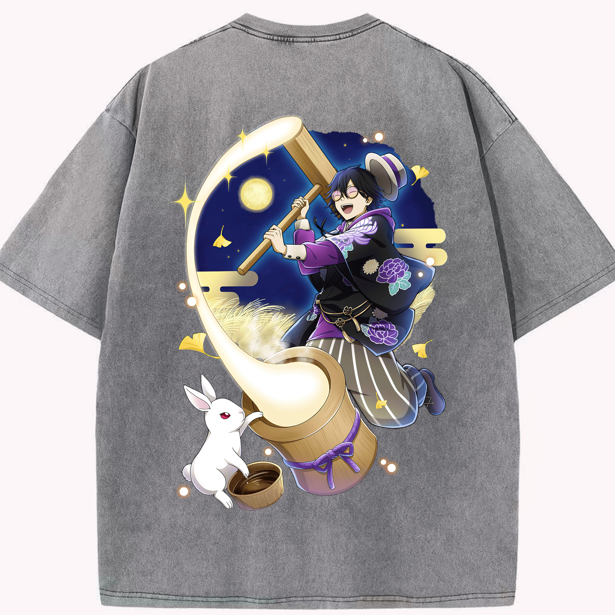（画像用） 文豪ストレイドッグス Bungo Stray Dogs 綿100% ヴィンテージ風 半袖Tシャツ（背面プリント）