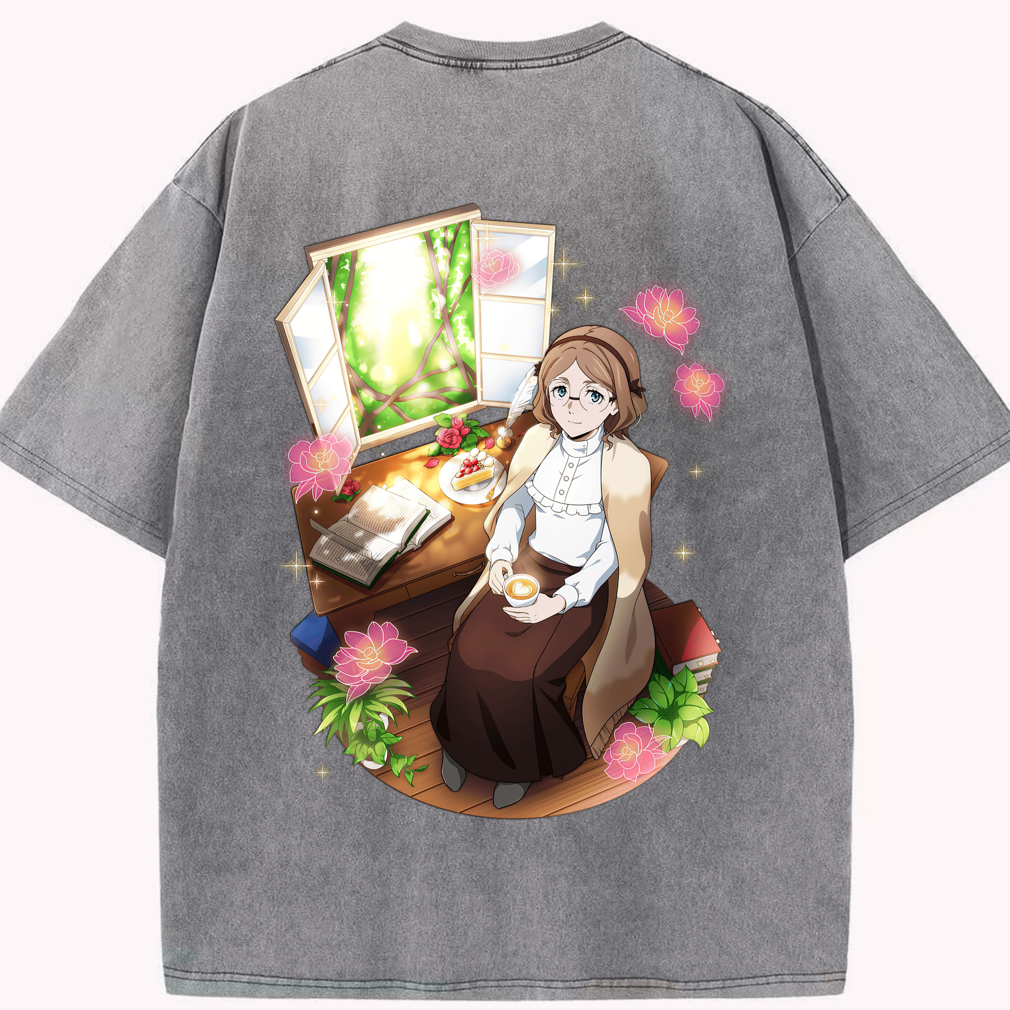 （画像用） 文豪ストレイドッグス Bungo Stray Dogs 綿100% ヴィンテージ風 半袖Tシャツ（背面プリント）