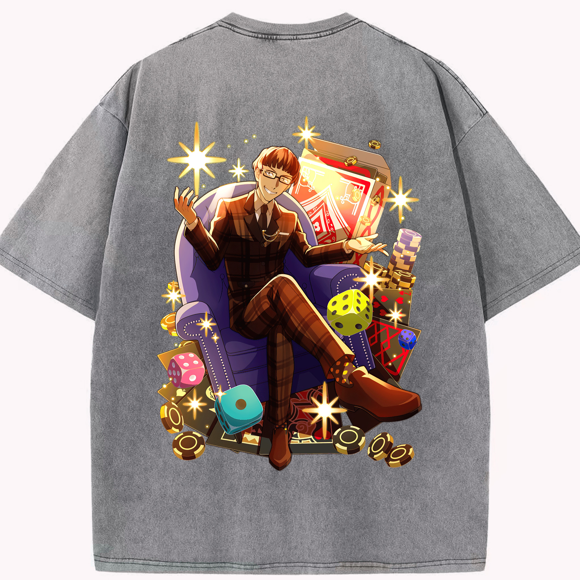 （画像用） 文豪ストレイドッグス Bungo Stray Dogs 綿100% ヴィンテージ風 半袖Tシャツ（背面プリント）