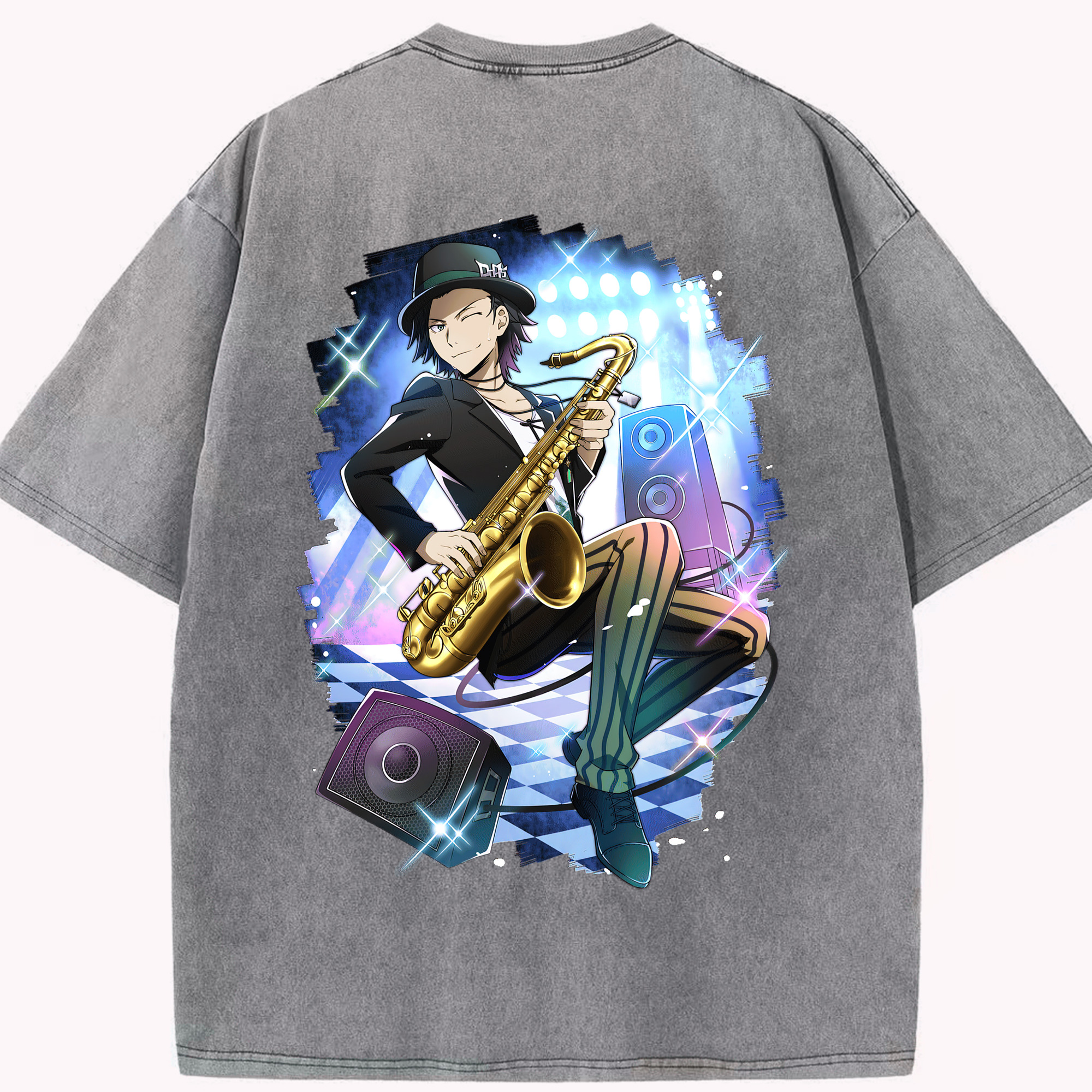 （画像用） 文豪ストレイドッグス Bungo Stray Dogs 綿100% ヴィンテージ風 半袖Tシャツ（背面プリント）