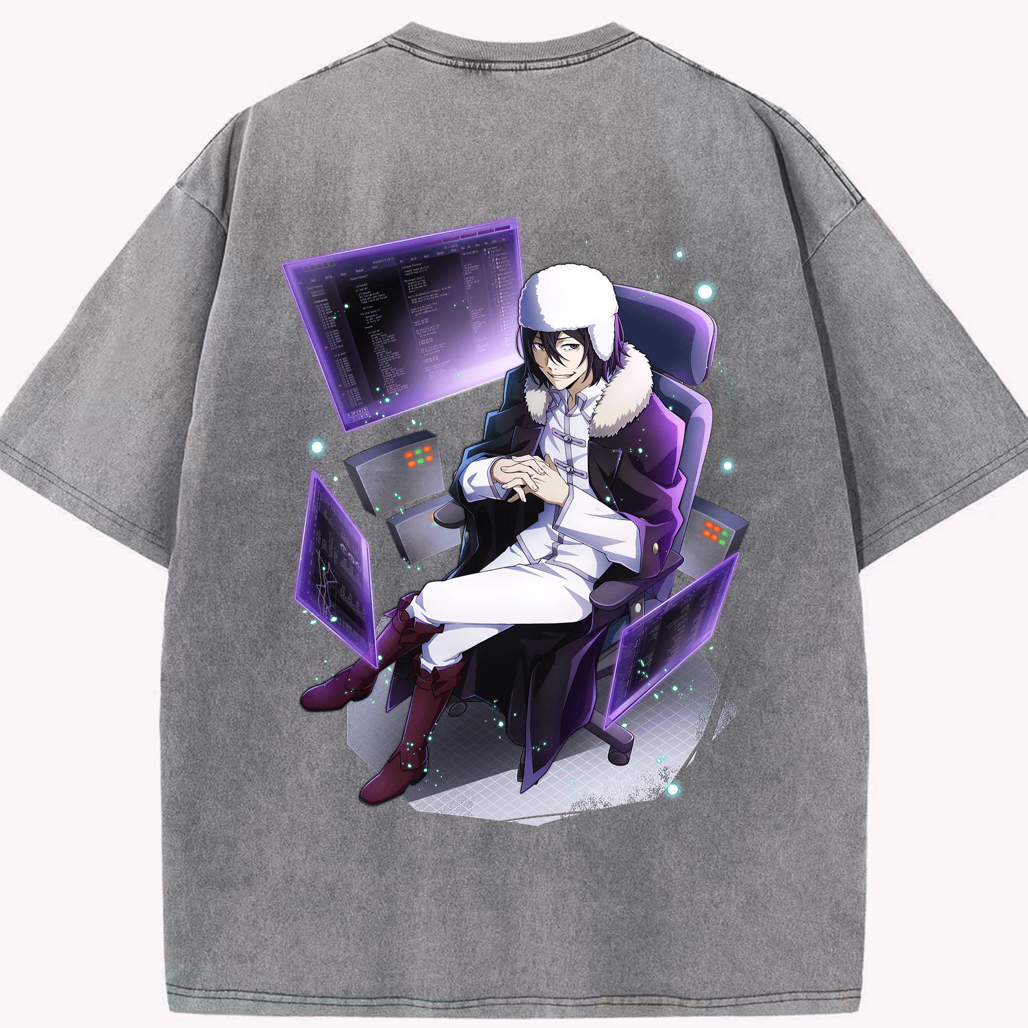 （画像用） 文豪ストレイドッグス Bungo Stray Dogs 綿100% ヴィンテージ風 半袖Tシャツ（背面プリント）