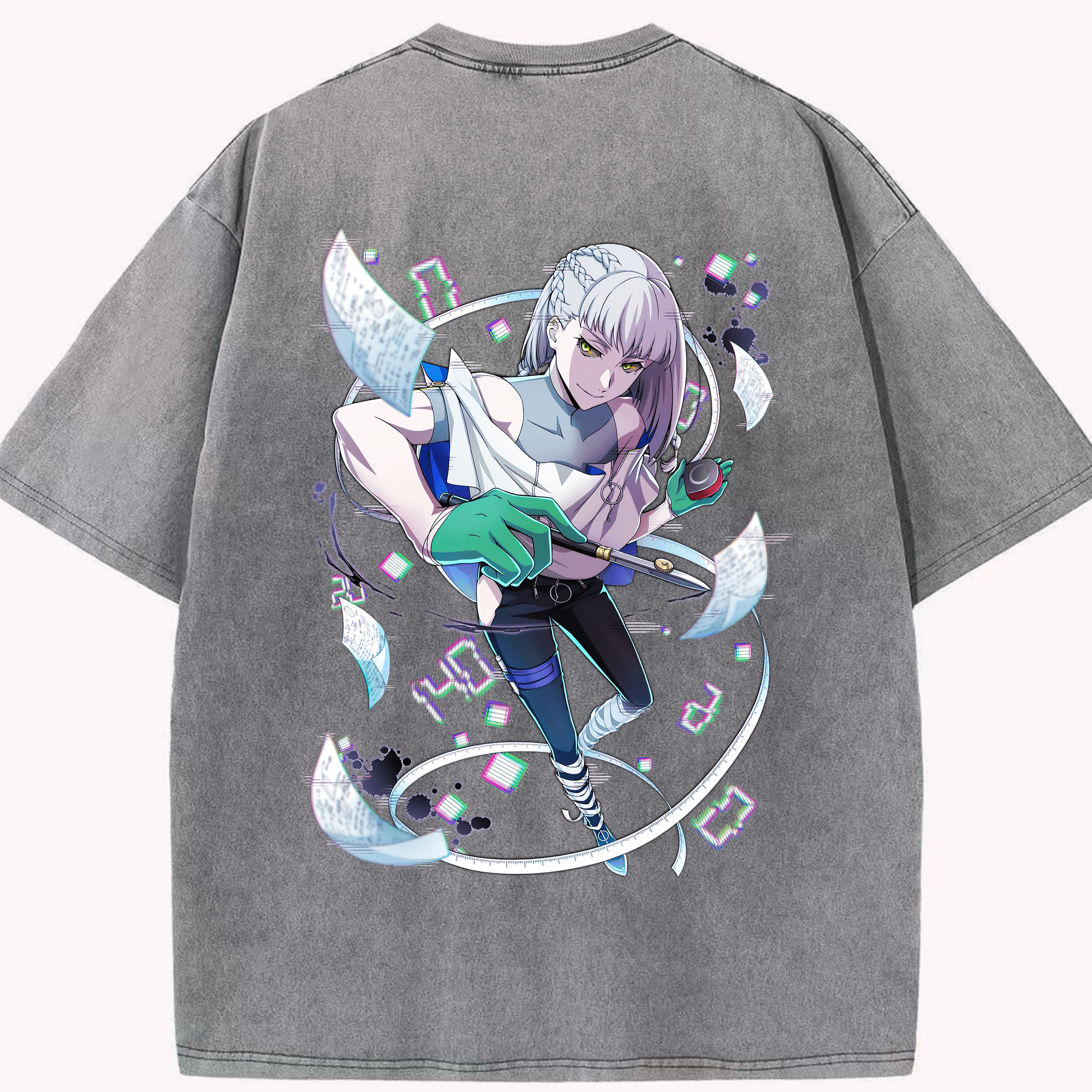 （画像用） 文豪ストレイドッグス Bungo Stray Dogs 綿100% ヴィンテージ風 半袖Tシャツ（背面プリント）