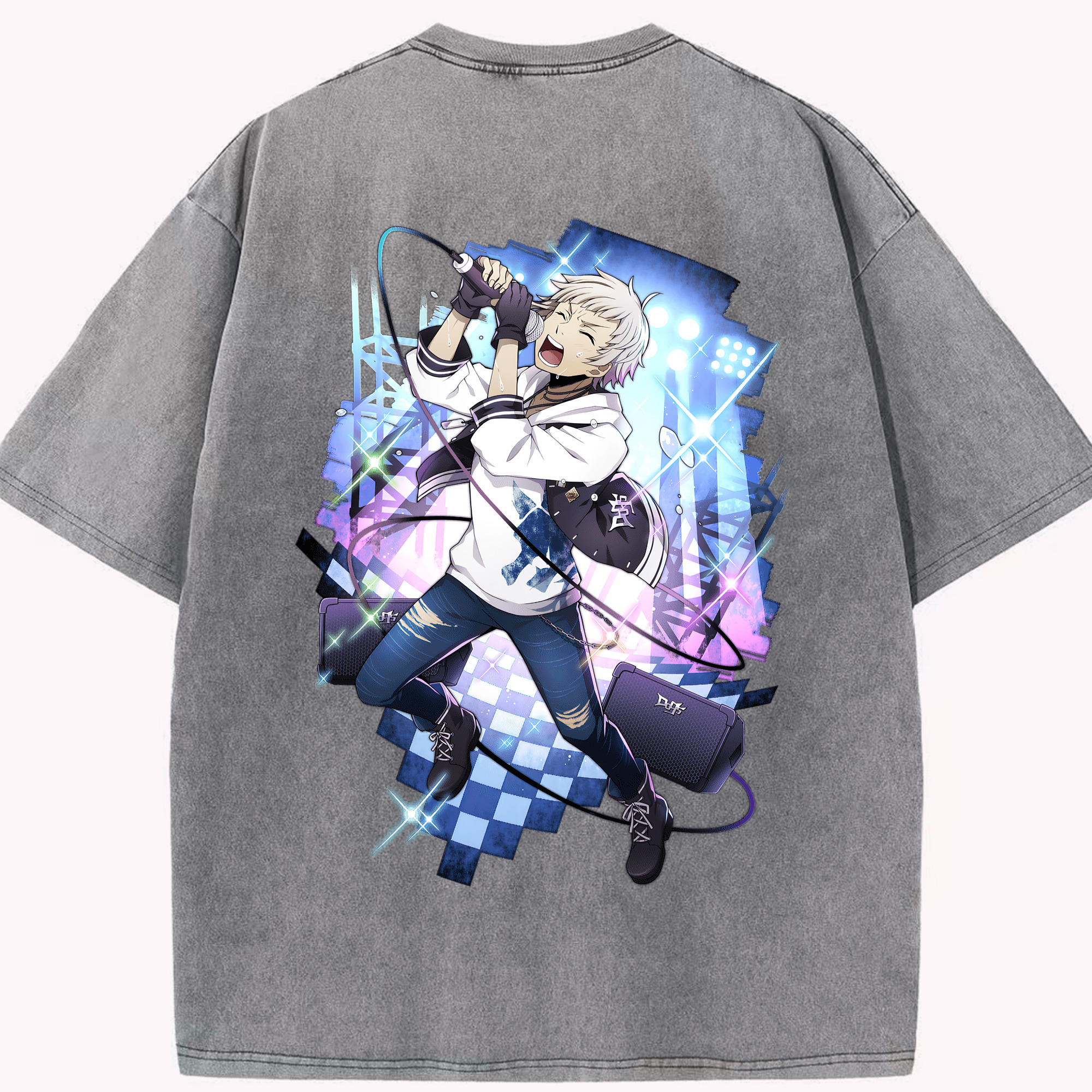 （画像用） 文豪ストレイドッグス Bungo Stray Dogs 綿100% ヴィンテージ風 半袖Tシャツ（背面プリント）