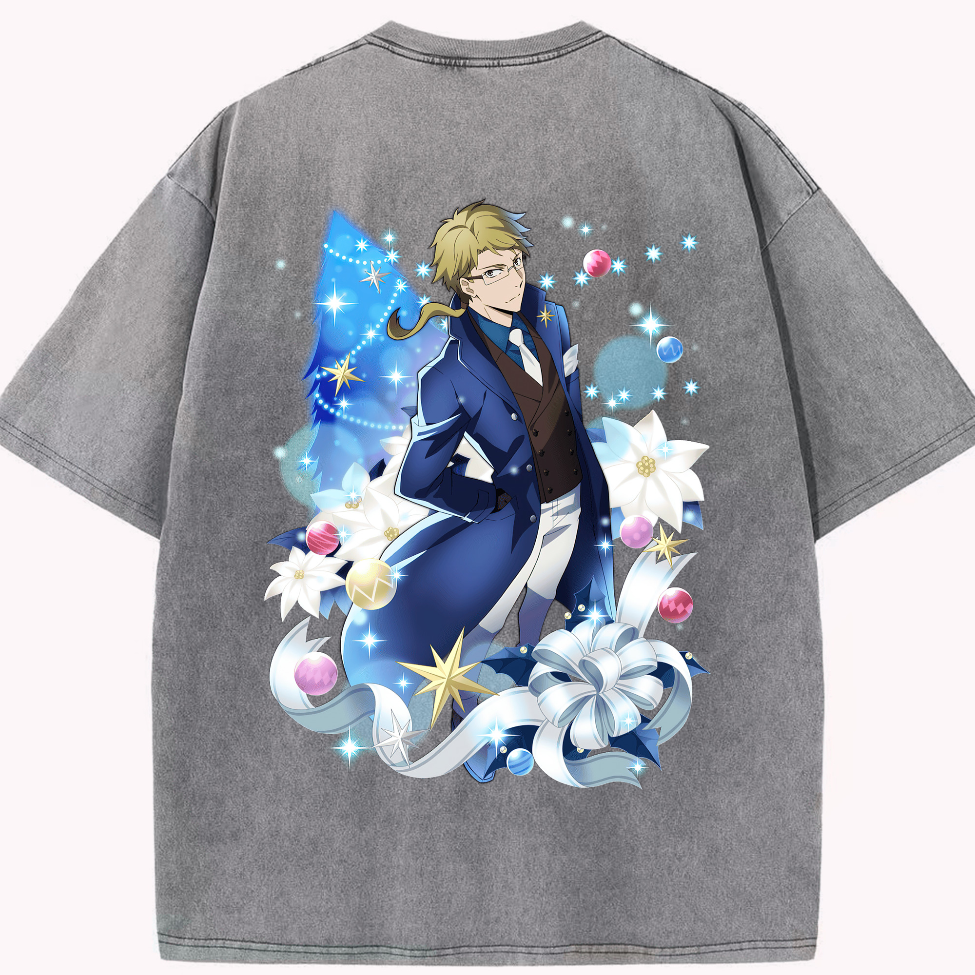 （画像用） 文豪ストレイドッグス Bungo Stray Dogs 綿100% ヴィンテージ風 半袖Tシャツ（背面プリント）