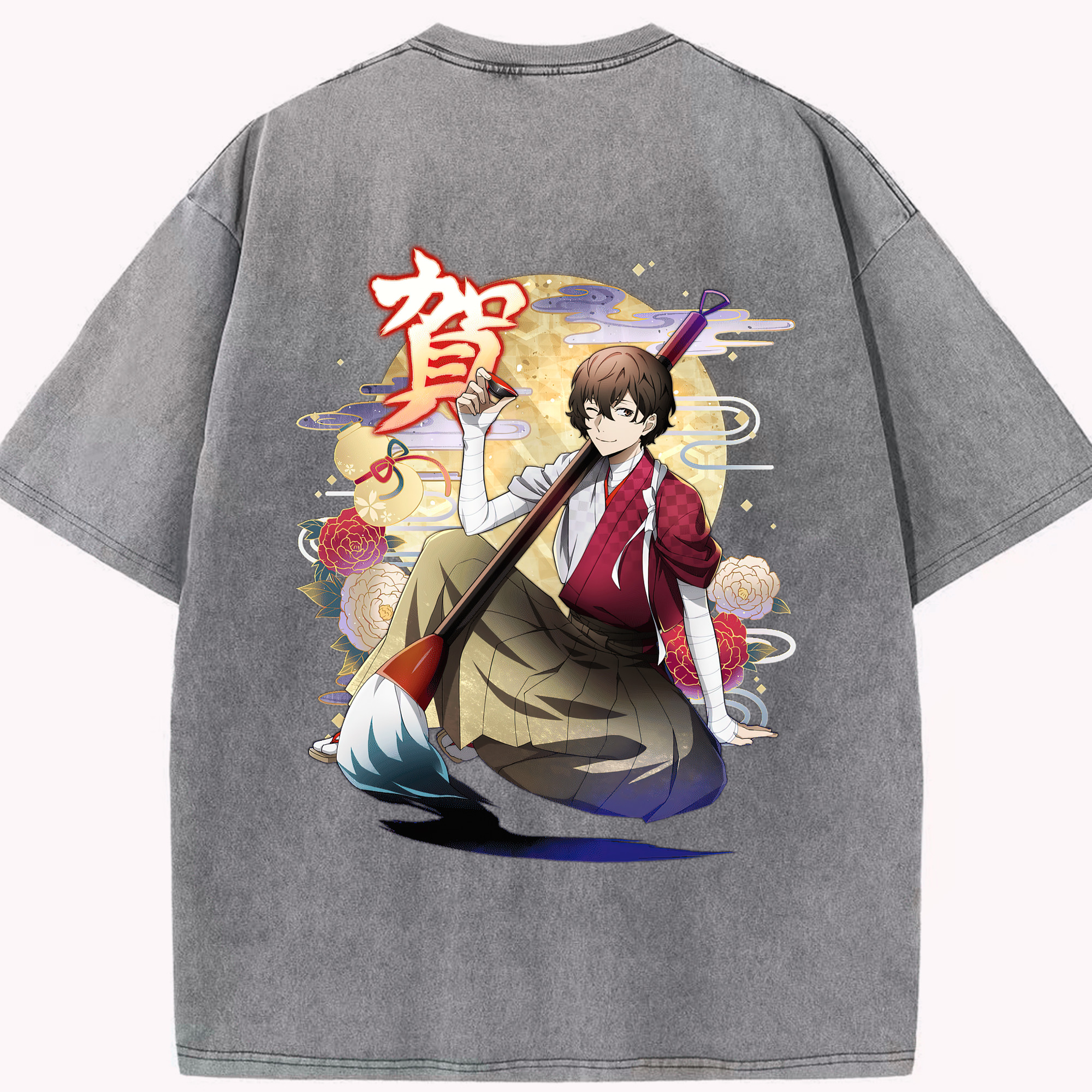 （画像用） 文豪ストレイドッグス Bungo Stray Dogs 綿100% ヴィンテージ風 半袖Tシャツ（背面プリント）
