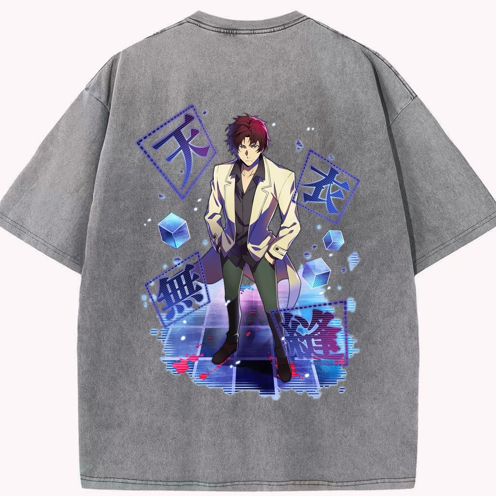 （画像用） 文豪ストレイドッグス Bungo Stray Dogs 綿100% ヴィンテージ風 半袖Tシャツ（背面プリント）