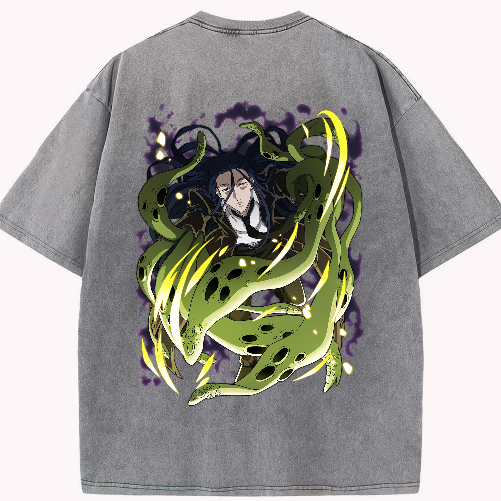 （画像用） 文豪ストレイドッグス Bungo Stray Dogs 綿100% ヴィンテージ風 半袖Tシャツ（背面プリント）