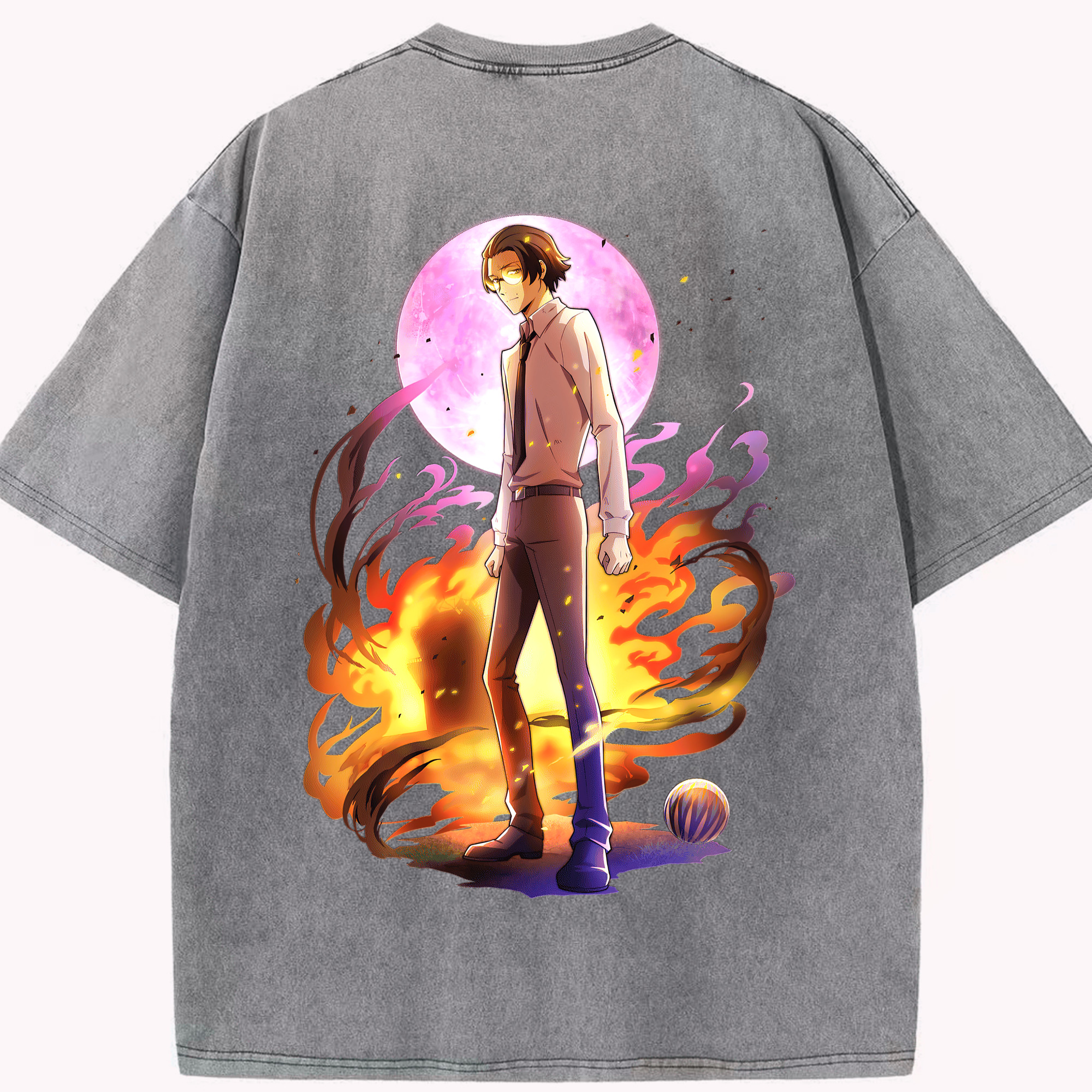 （画像用） 文豪ストレイドッグス Bungo Stray Dogs 綿100% ヴィンテージ風 半袖Tシャツ（背面プリント）