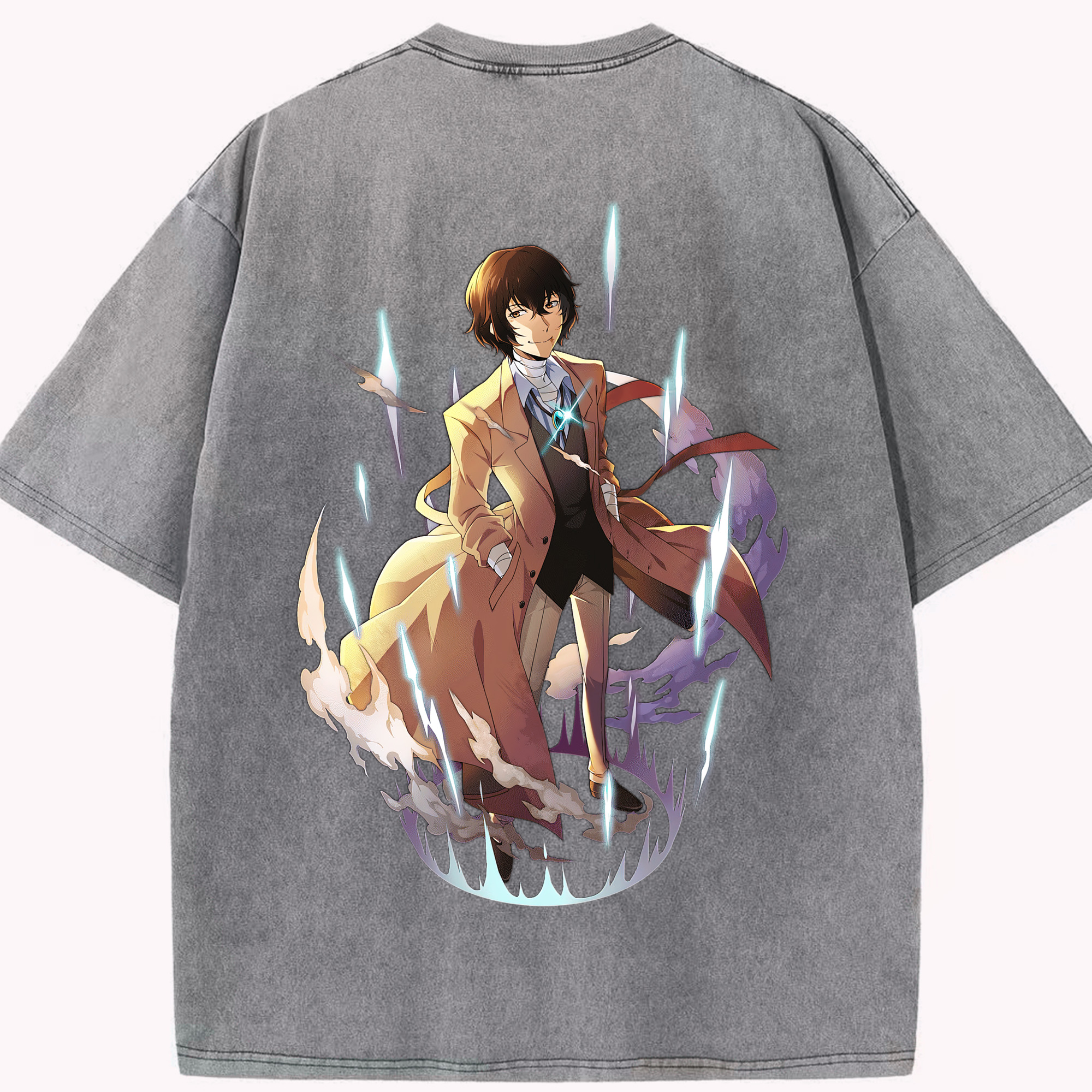 （画像用） 文豪ストレイドッグス Bungo Stray Dogs 綿100% ヴィンテージ風 半袖Tシャツ（背面プリント）