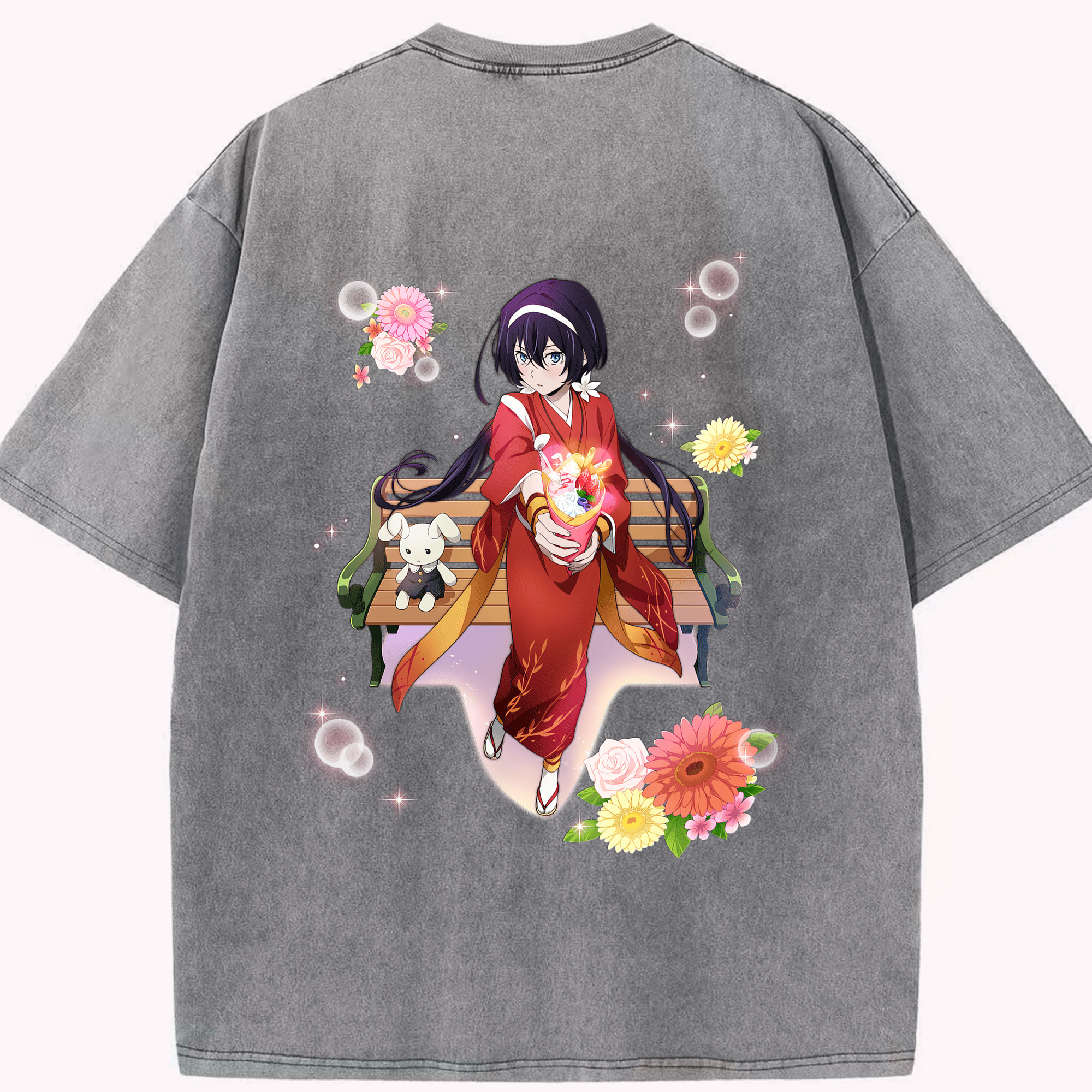 （画像用） 文豪ストレイドッグス Bungo Stray Dogs 綿100% ヴィンテージ風 半袖Tシャツ（背面プリント）