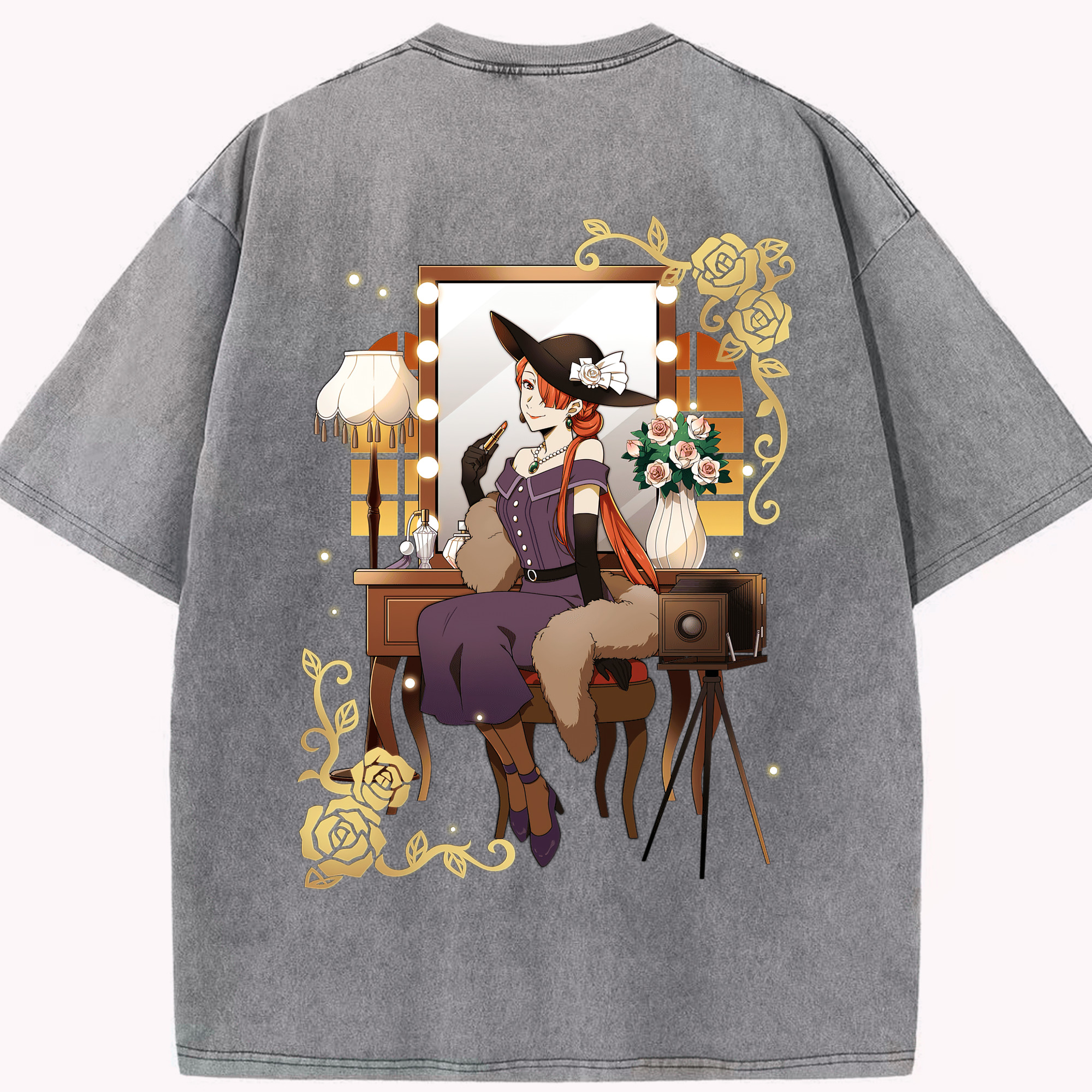 （画像用） 文豪ストレイドッグス Bungo Stray Dogs 綿100% ヴィンテージ風 半袖Tシャツ（背面プリント）