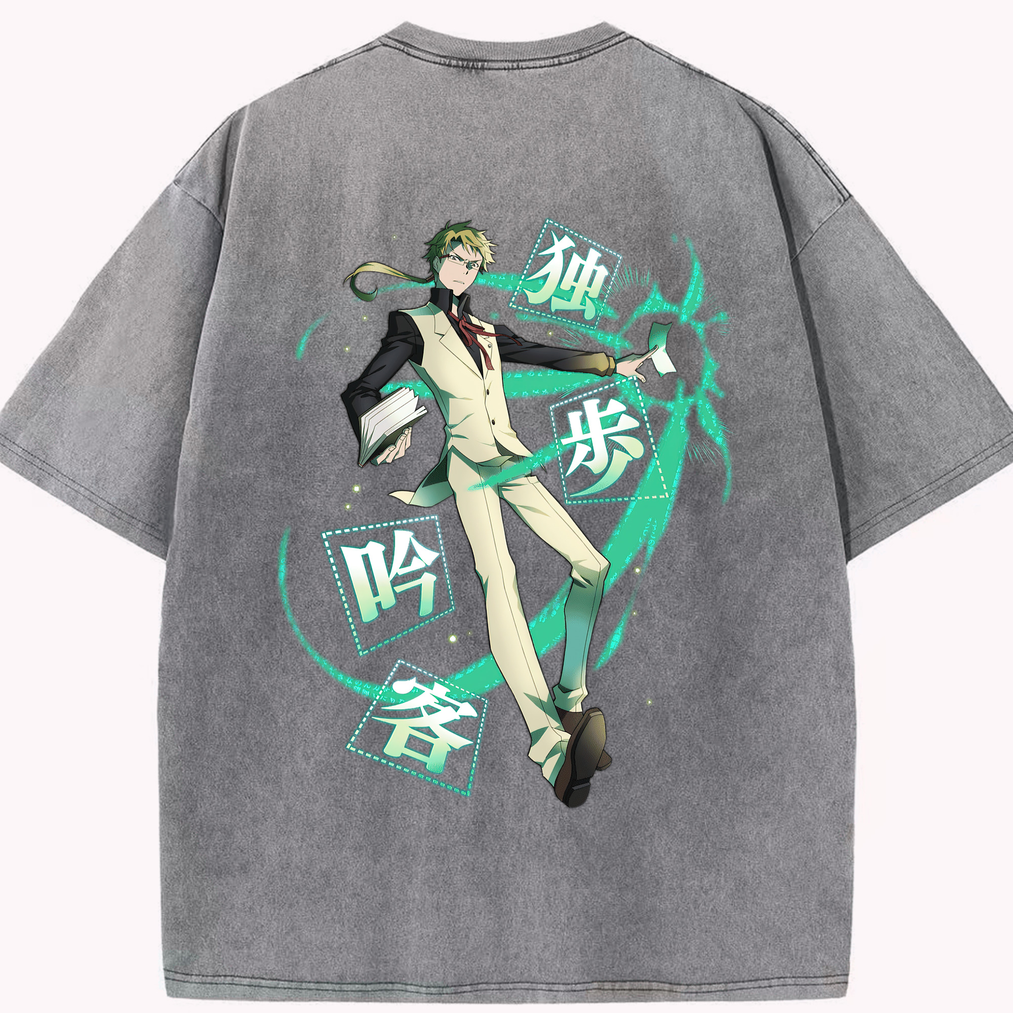 （画像用） 文豪ストレイドッグス Bungo Stray Dogs 綿100% ヴィンテージ風 半袖Tシャツ（背面プリント）