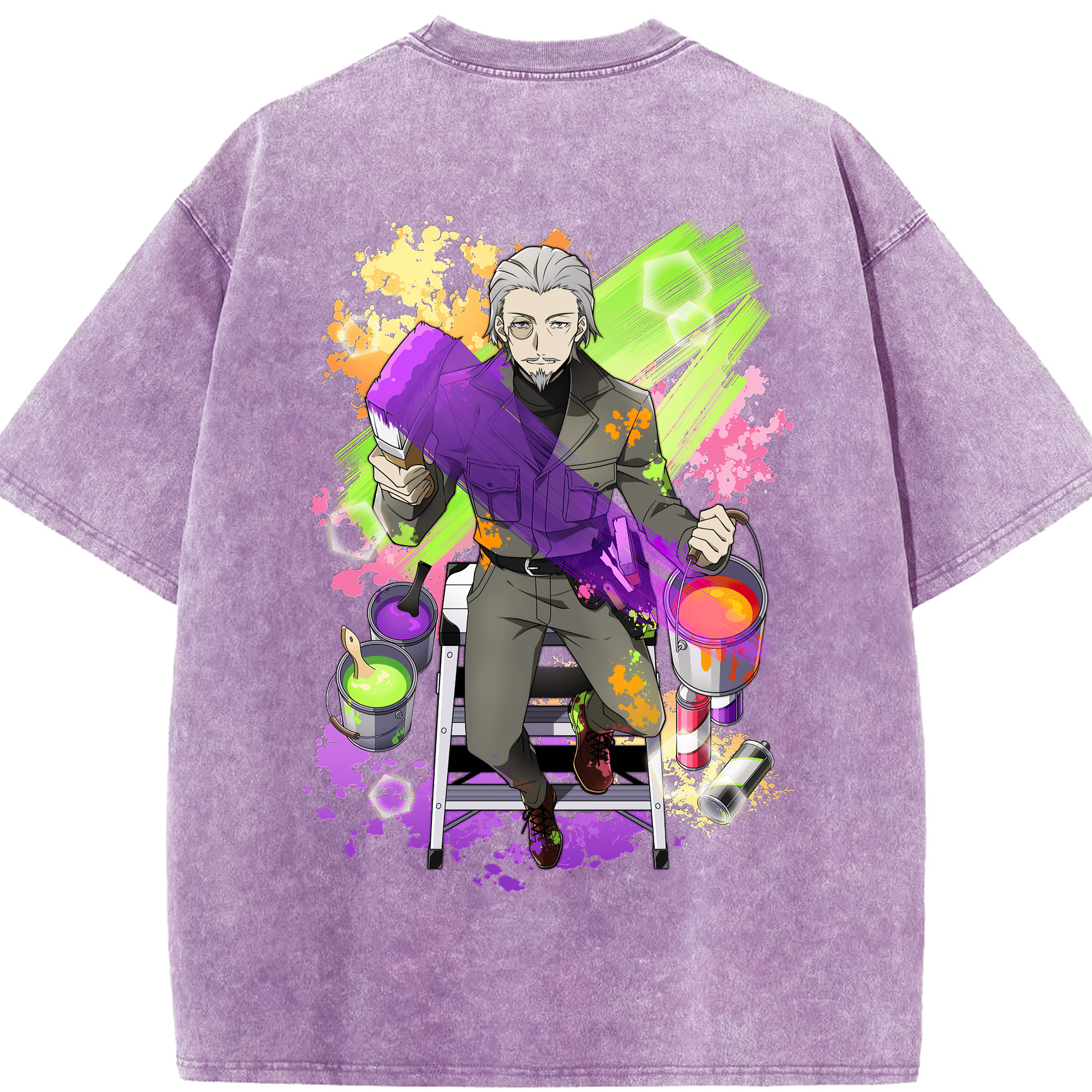 （画像用） 文豪ストレイドッグス Bungo Stray Dogs 綿100% ヴィンテージ風 半袖Tシャツ（背面プリント）