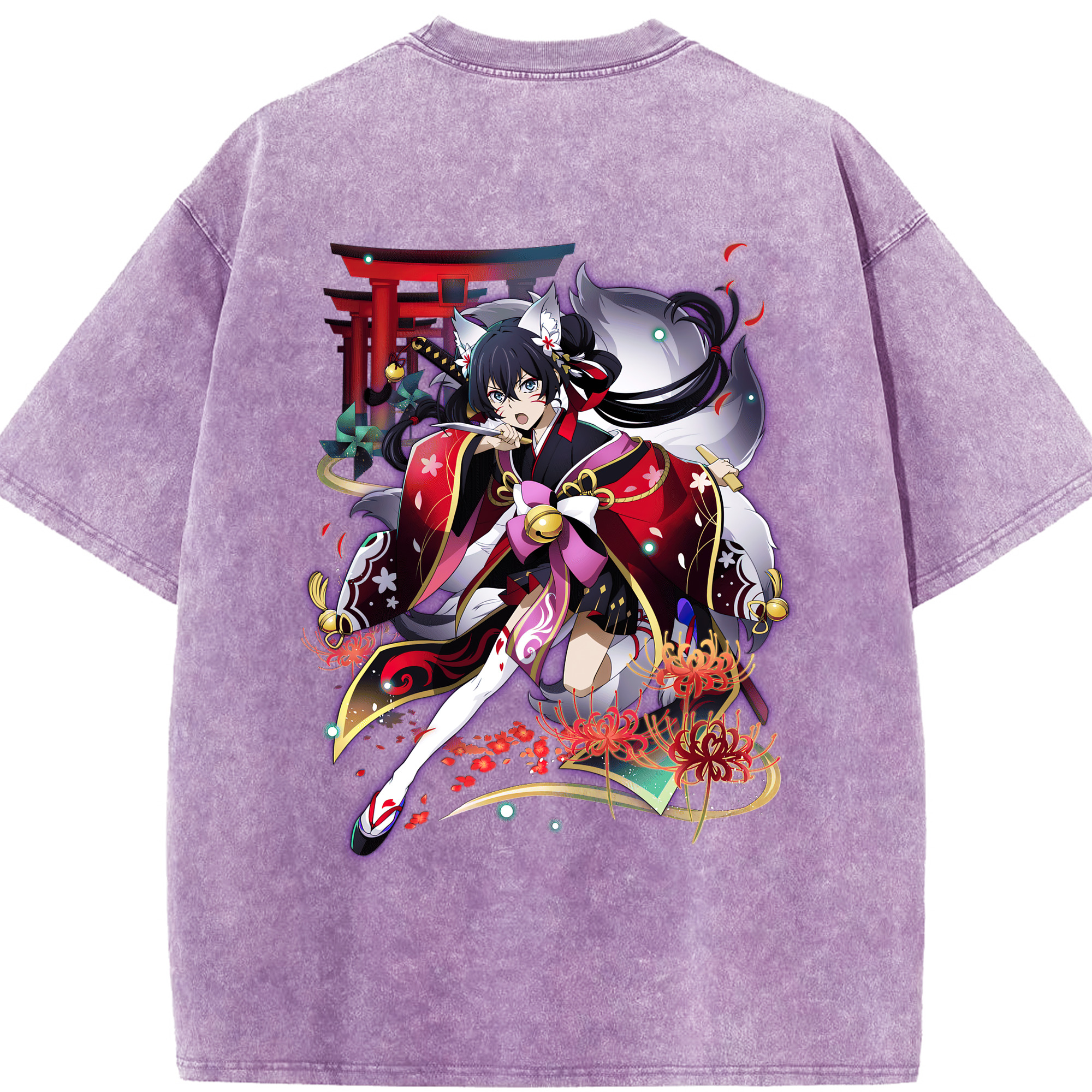 （画像用） 文豪ストレイドッグス Bungo Stray Dogs 綿100% ヴィンテージ風 半袖Tシャツ（背面プリント）