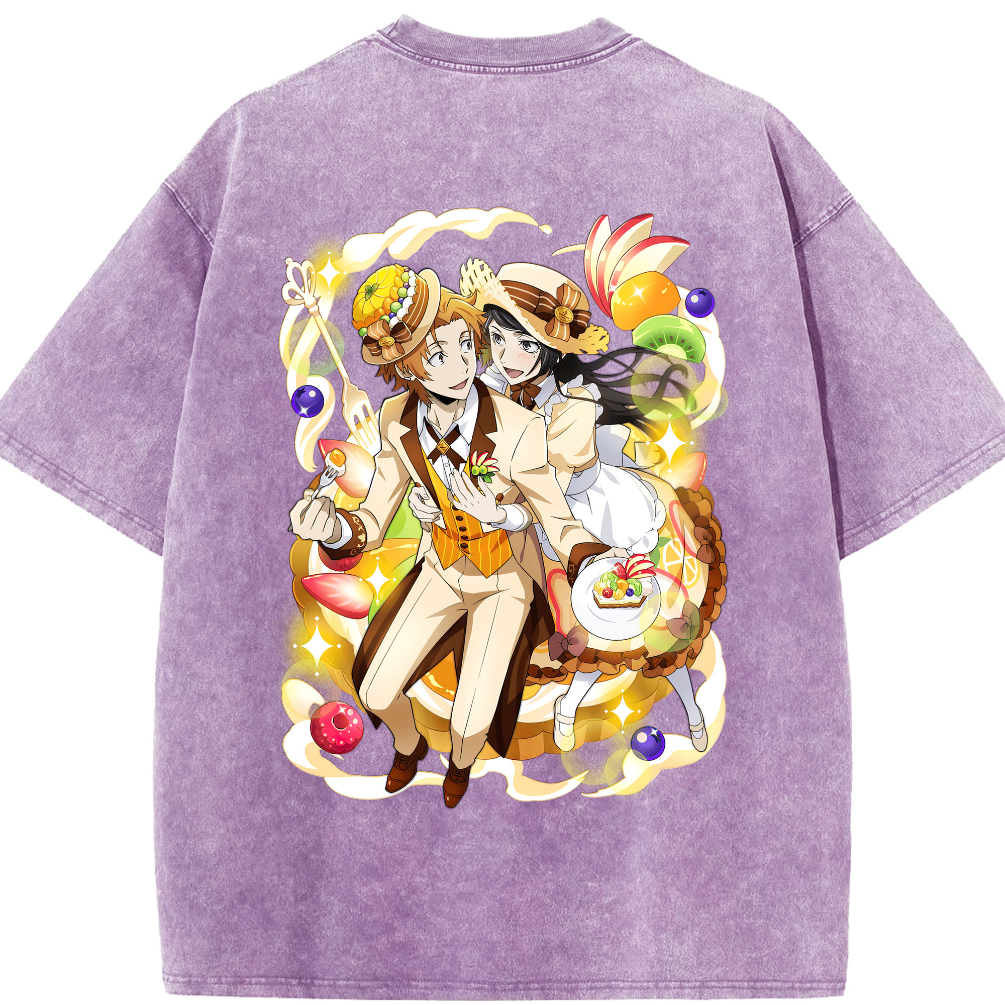 （画像用） 文豪ストレイドッグス Bungo Stray Dogs 綿100% ヴィンテージ風 半袖Tシャツ（背面プリント）