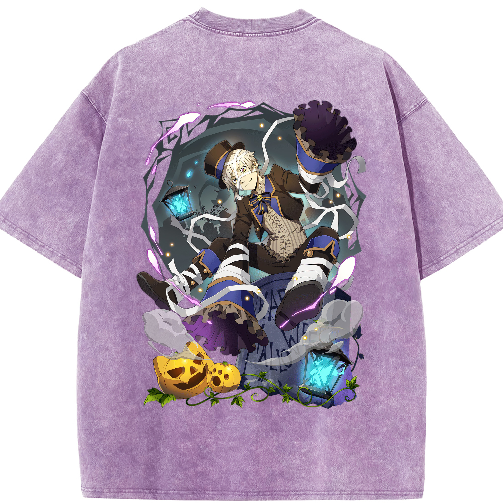 （画像用） 文豪ストレイドッグス Bungo Stray Dogs 綿100% ヴィンテージ風 半袖Tシャツ（背面プリント）