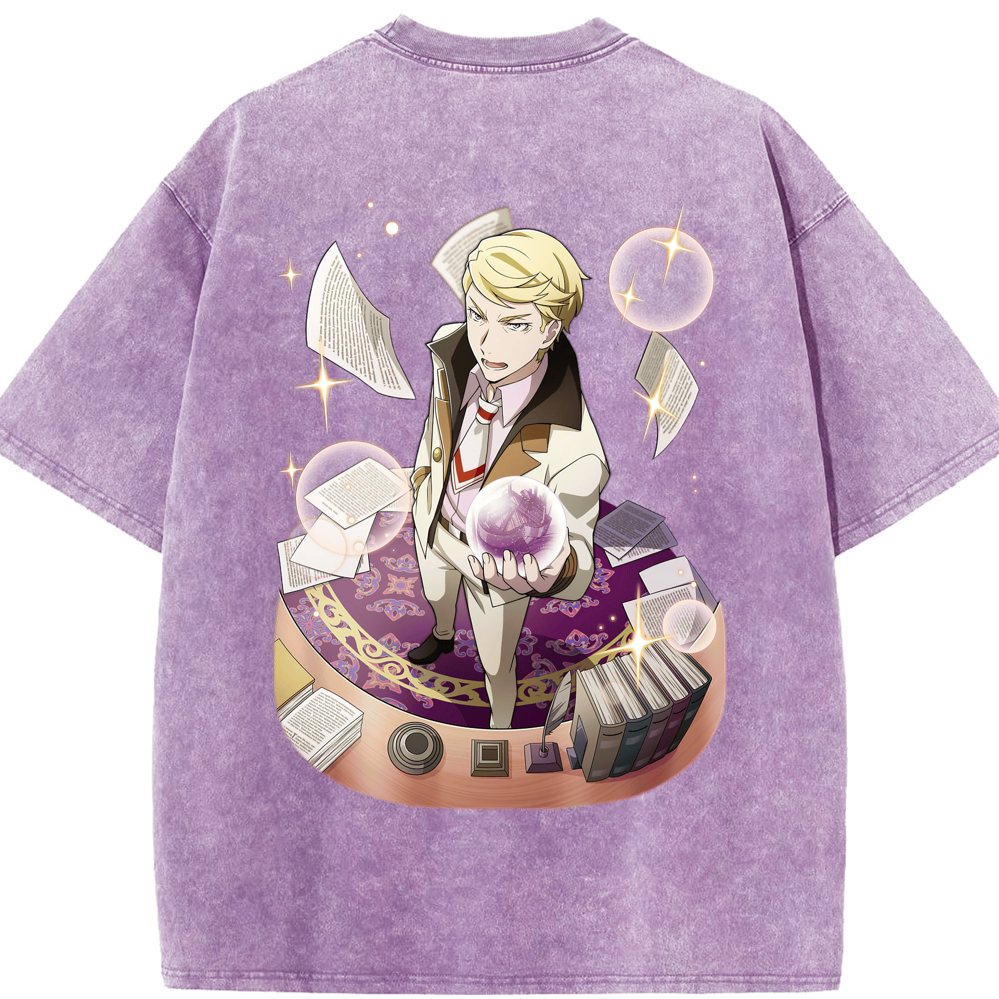 （画像用） 文豪ストレイドッグス Bungo Stray Dogs 綿100% ヴィンテージ風 半袖Tシャツ（背面プリント）