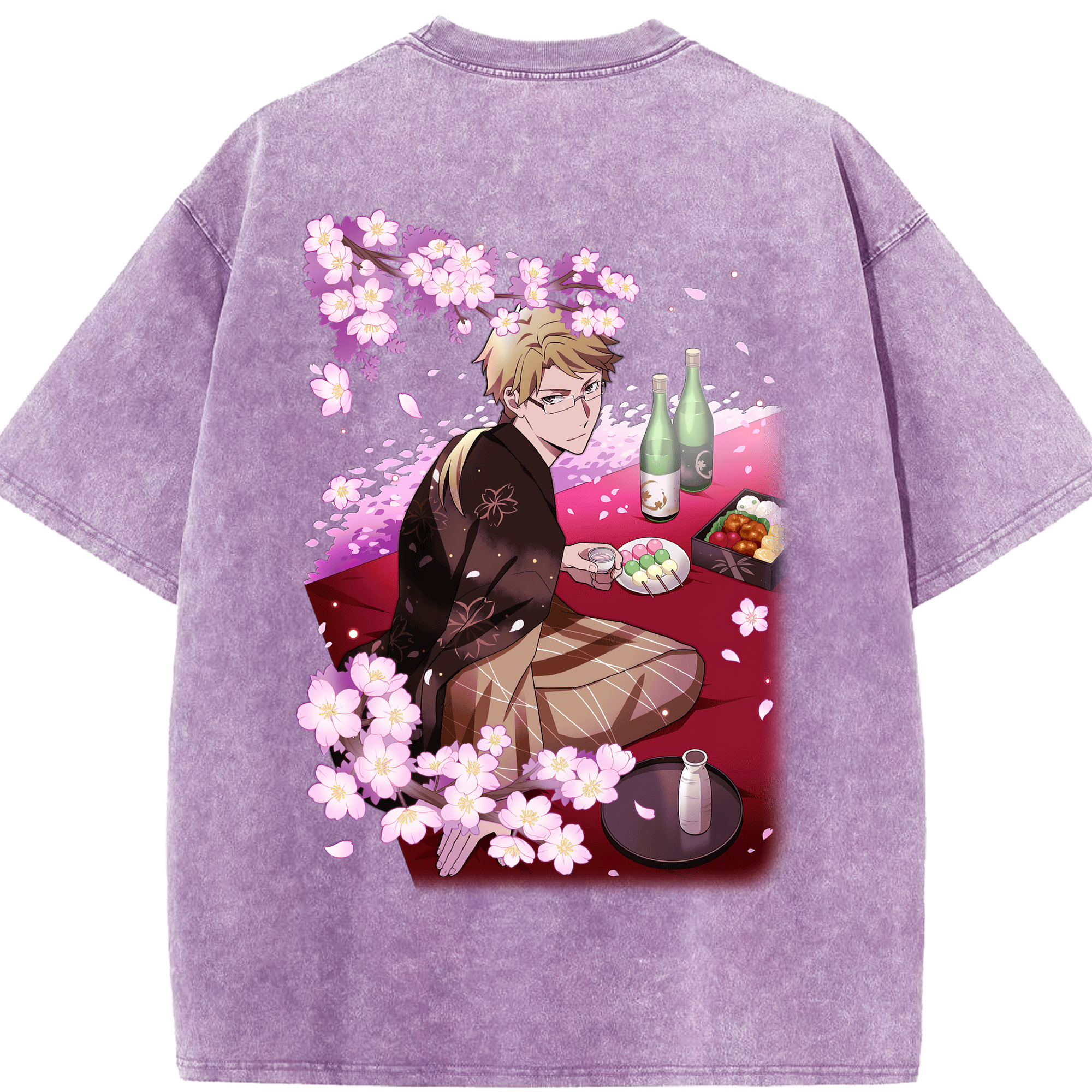 （画像用） 文豪ストレイドッグス Bungo Stray Dogs 綿100% ヴィンテージ風 半袖Tシャツ（背面プリント）